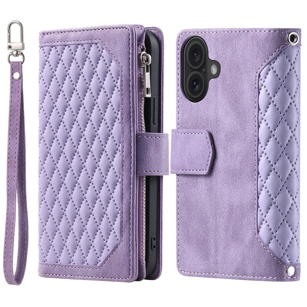 Lommebokveske iPhone 17 Quilted Lilla
