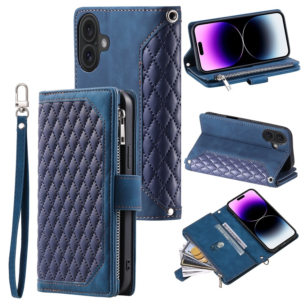 Lommebokveske iPhone 17 Quilted Blå