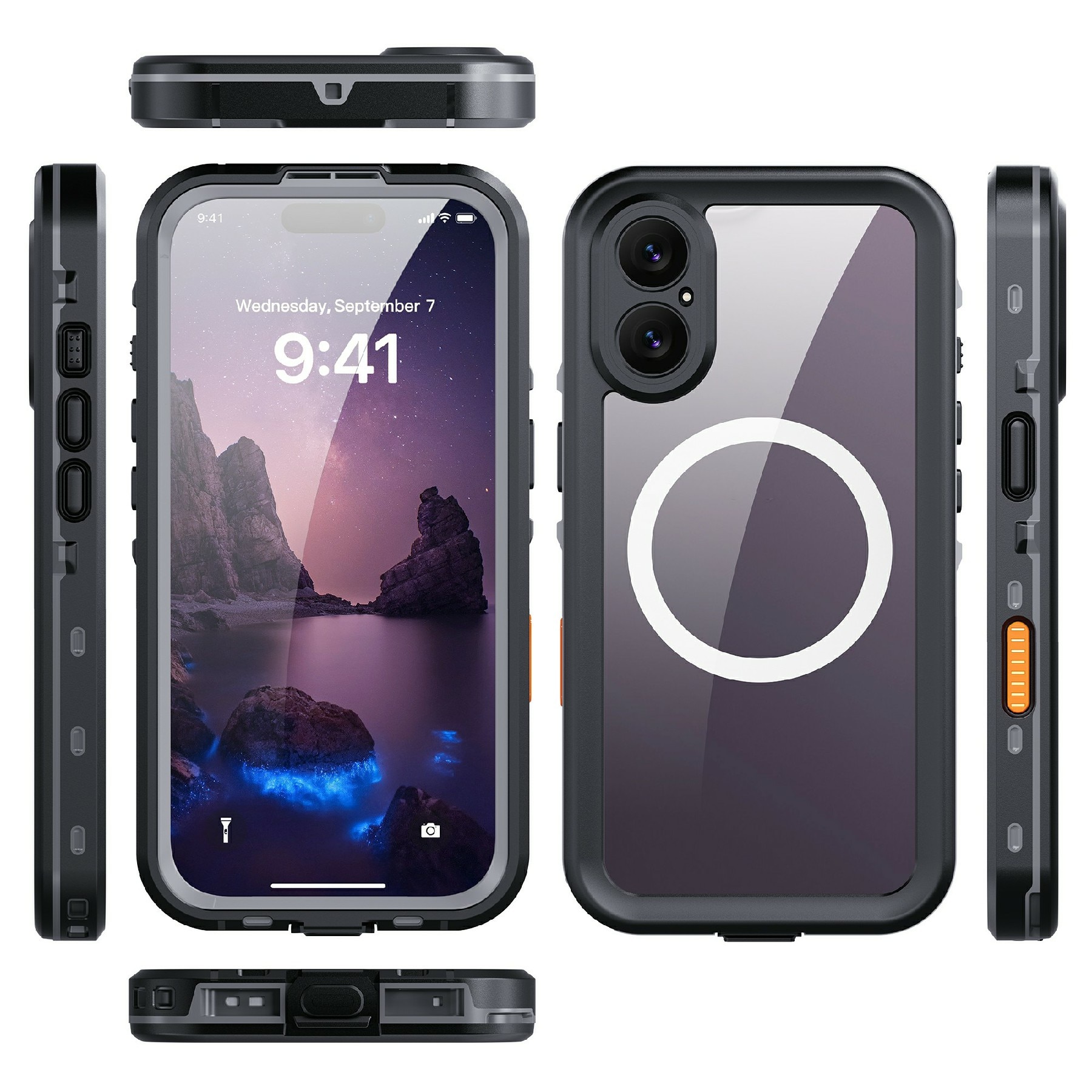 Vannbestandig Deksel iPhone 17 gjennomsiktig