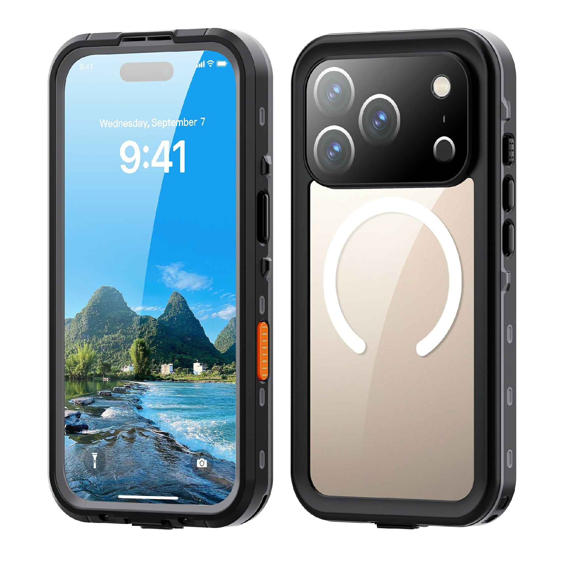 Vannbestandig Deksel iPhone 17 Pro gjennomsiktig