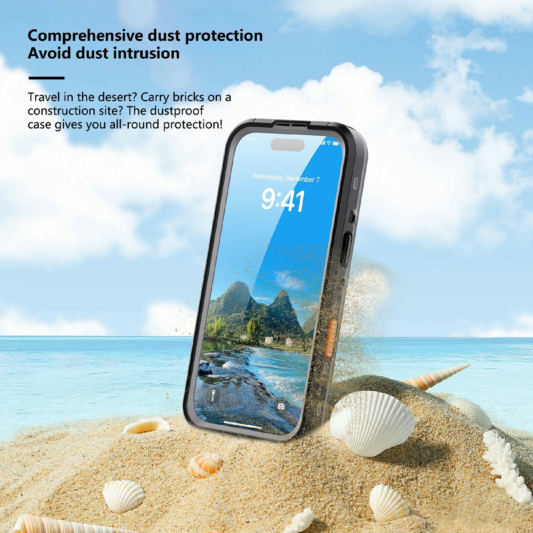 Vannbestandig Deksel iPhone 17 Pro gjennomsiktig