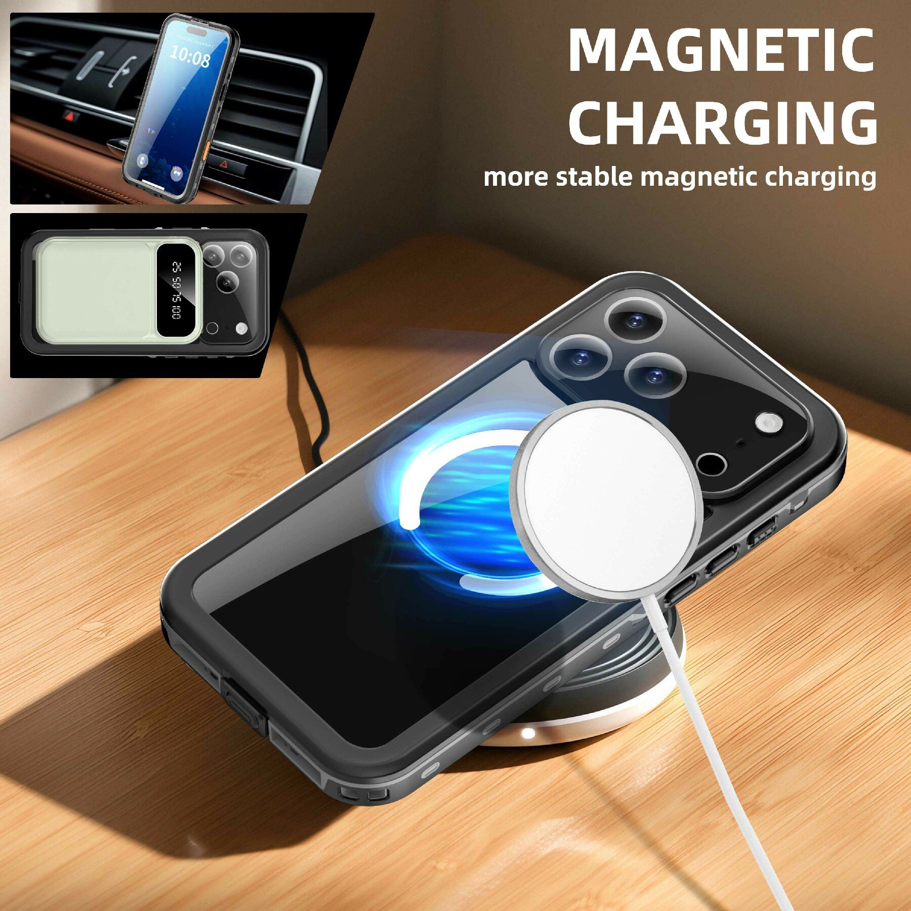 Vannbestandig Deksel iPhone 17 Pro Max gjennomsiktig