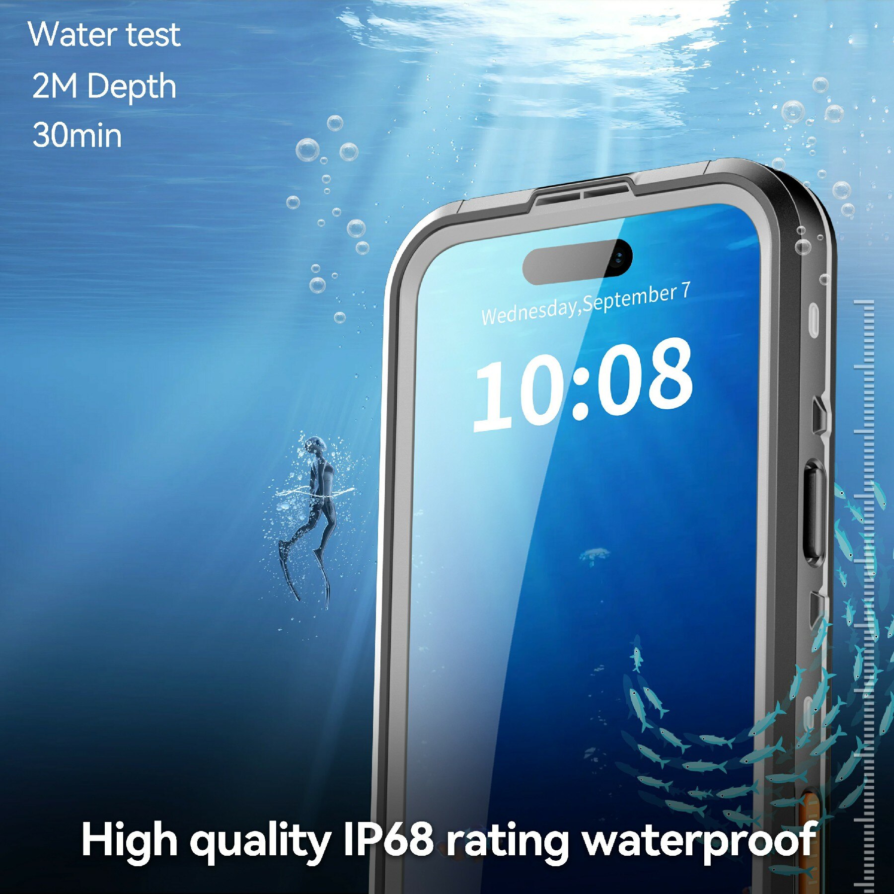 Vannbestandig Deksel iPhone 17 Pro Max gjennomsiktig