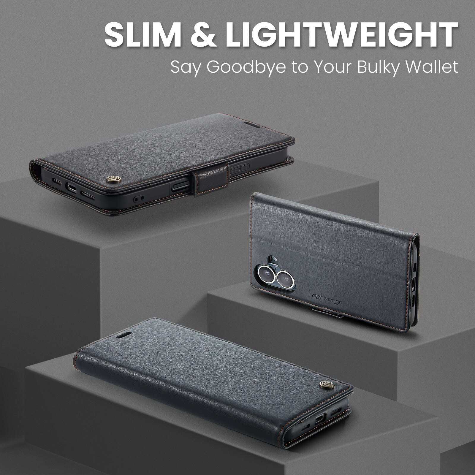 RFID blocking Slim Lommebokveske iPhone 17 Svart
