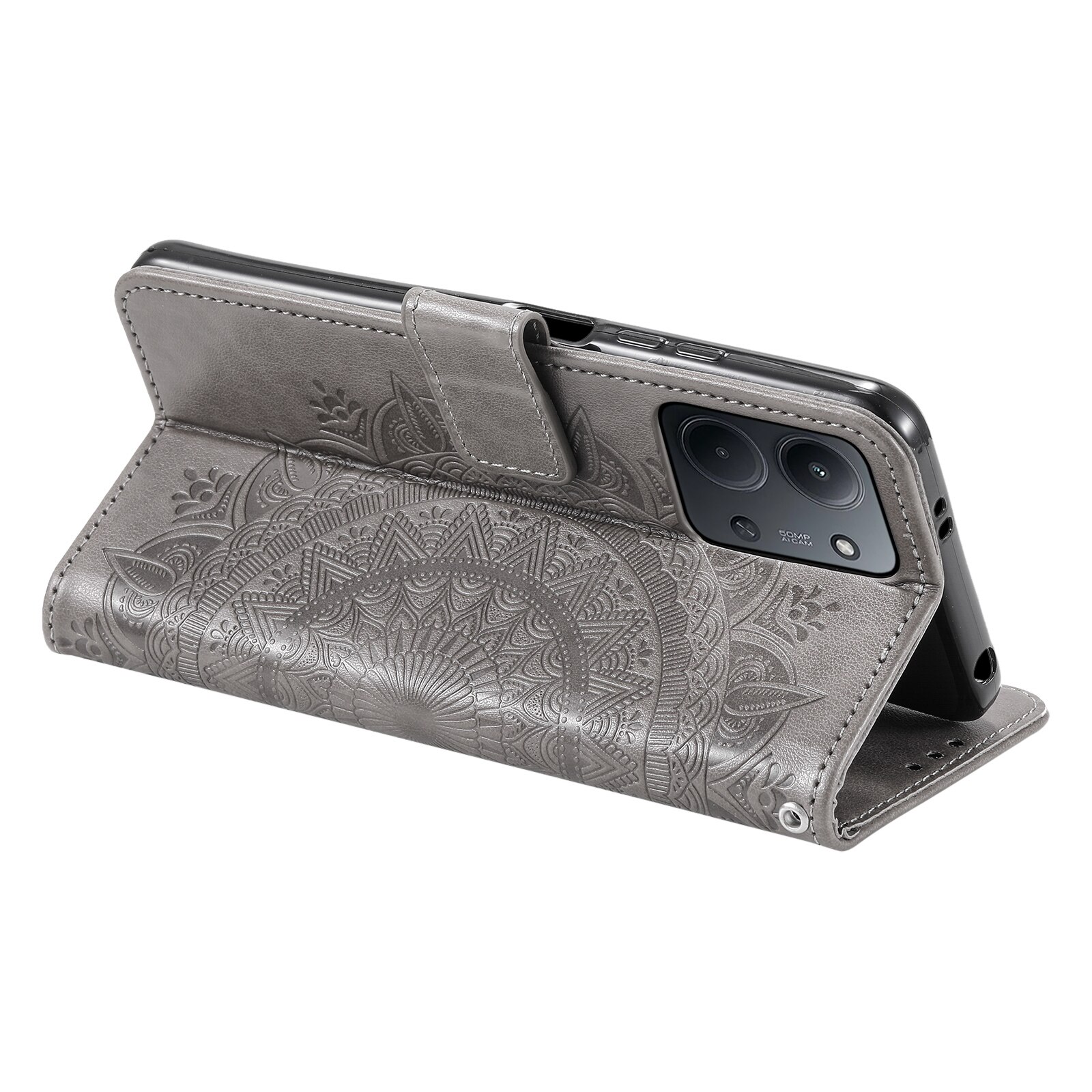 Lærveske Mandala Xiaomi Redmi 15C Grå