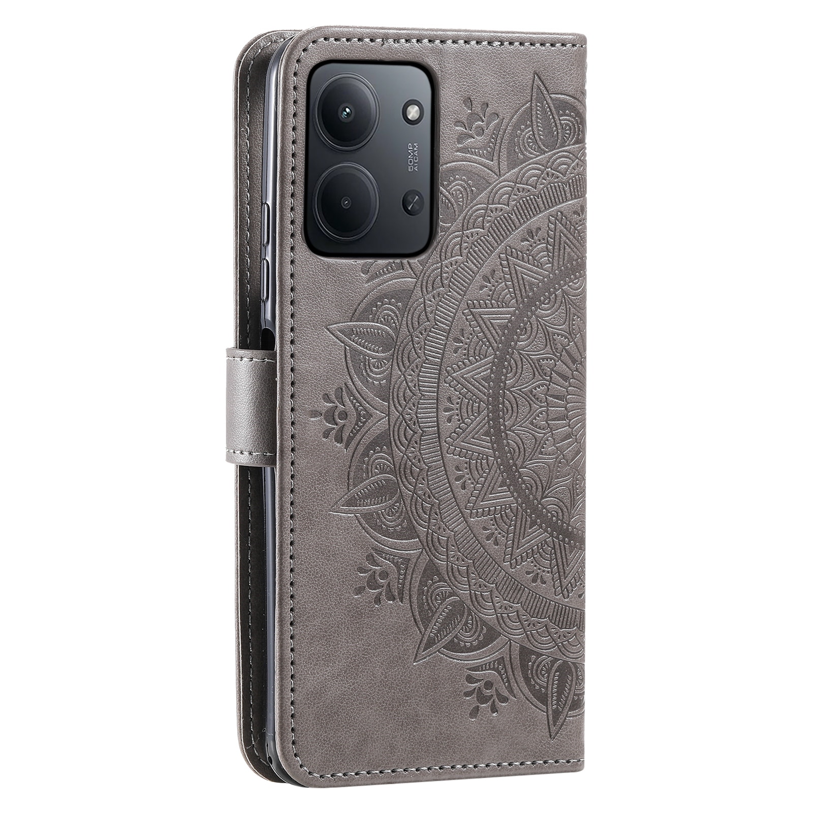 Lærveske Mandala Xiaomi Redmi 15C Grå