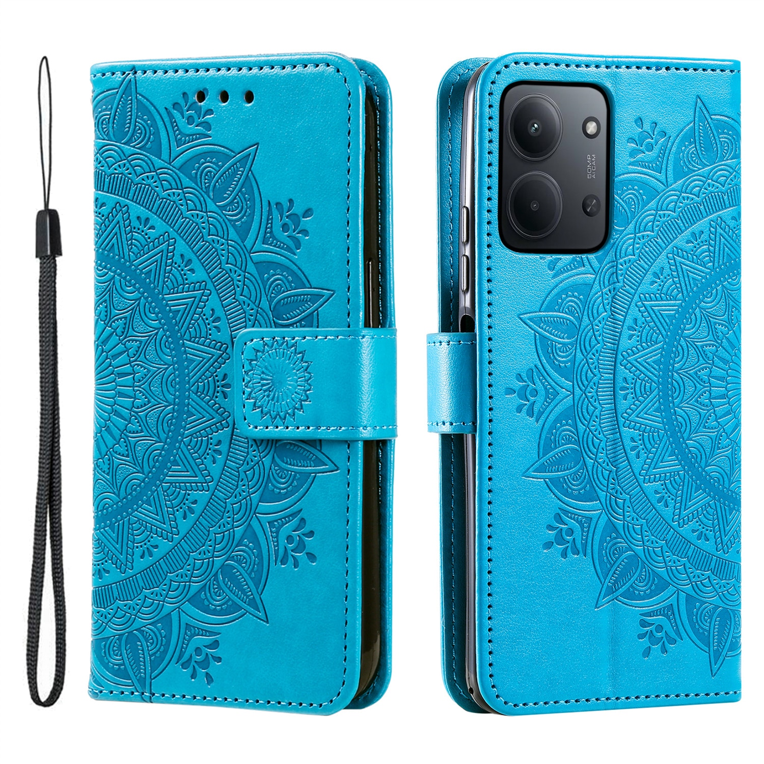 Lærveske Mandala Xiaomi Redmi 15C Blå