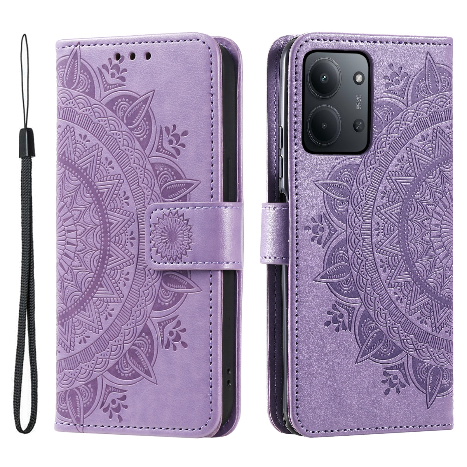 Lærveske Mandala Xiaomi Redmi 15C Lilla