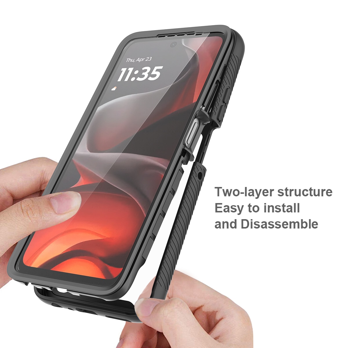 Full Protection Case Motorola Moto G56 Svart