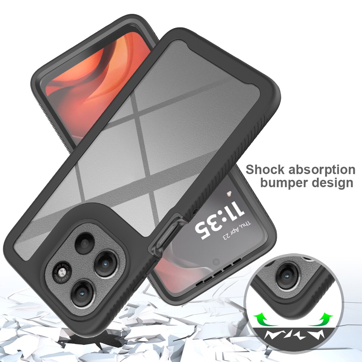 Full Protection Case Motorola Moto G56 Svart