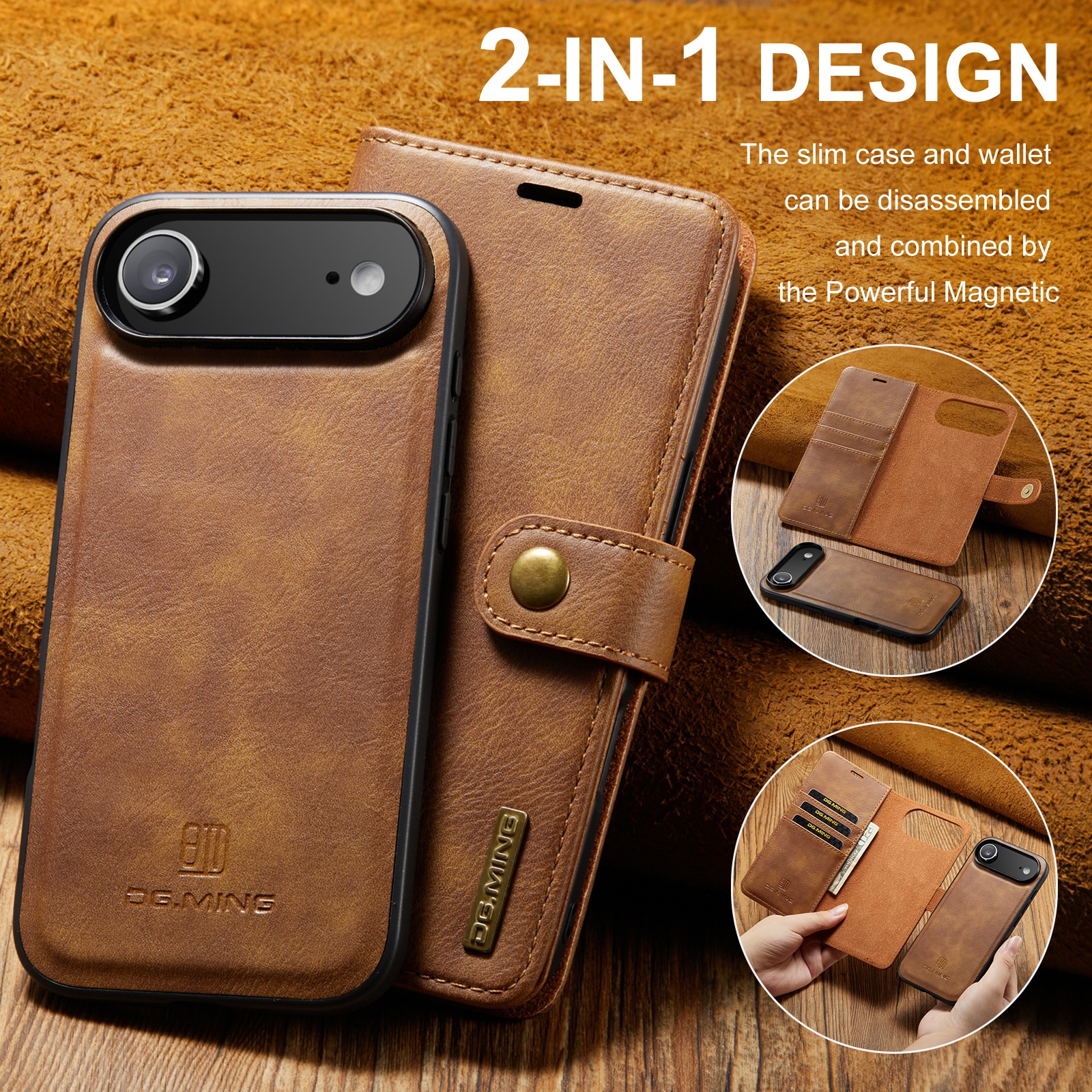 Magnet Wallet iPhone 17 Air Cognac