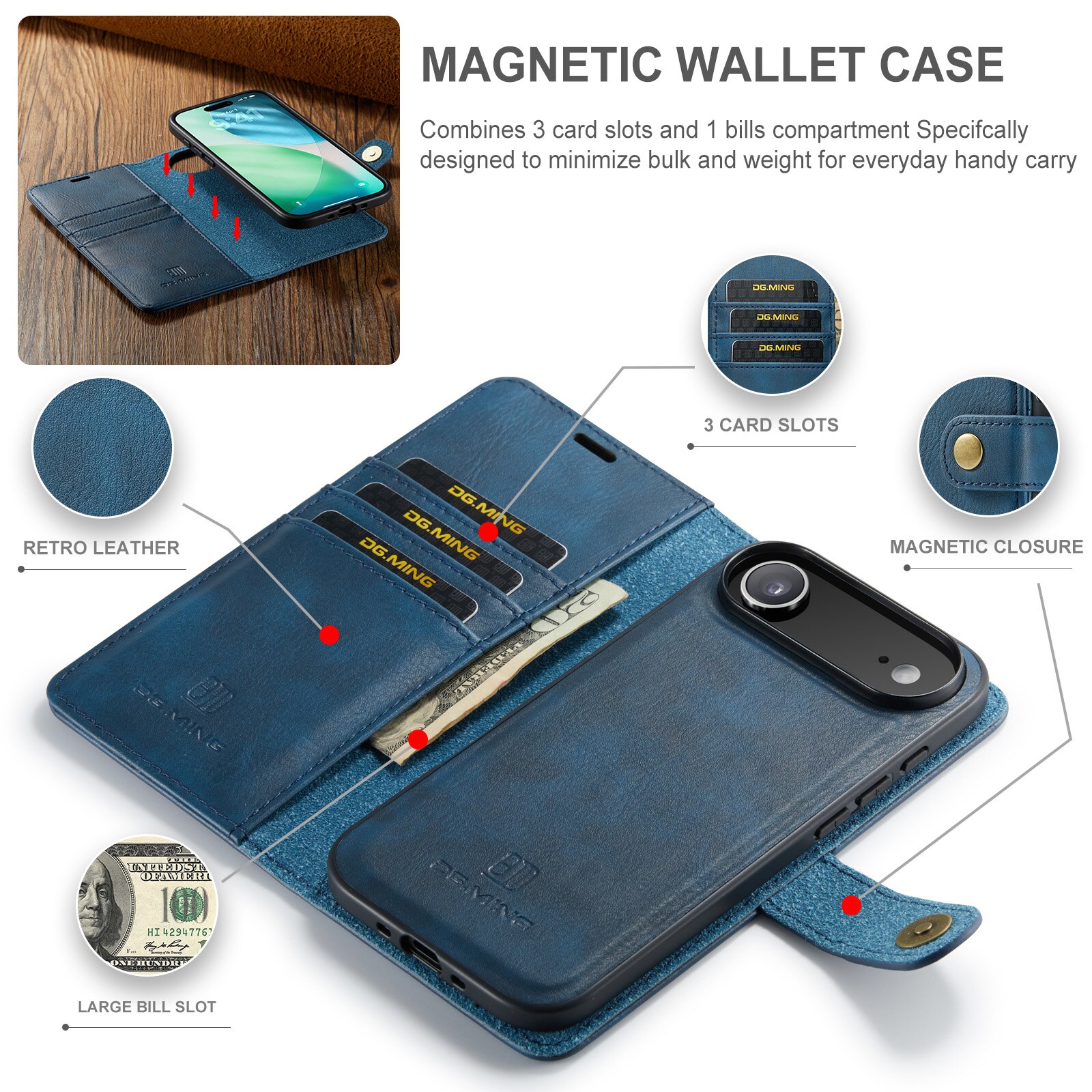Magnet Wallet iPhone 17 Air Blue