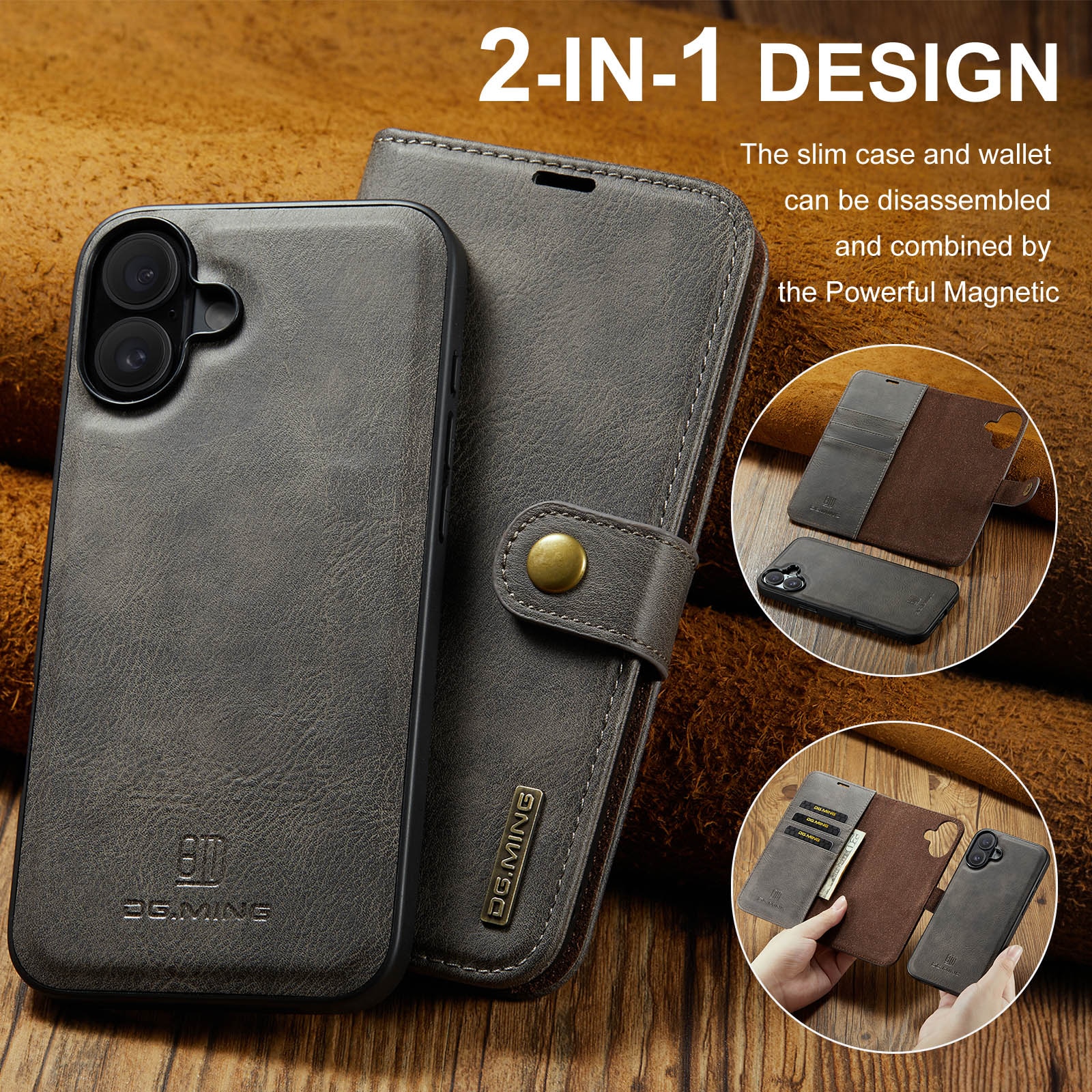 Magnet Wallet iPhone 17 Brown