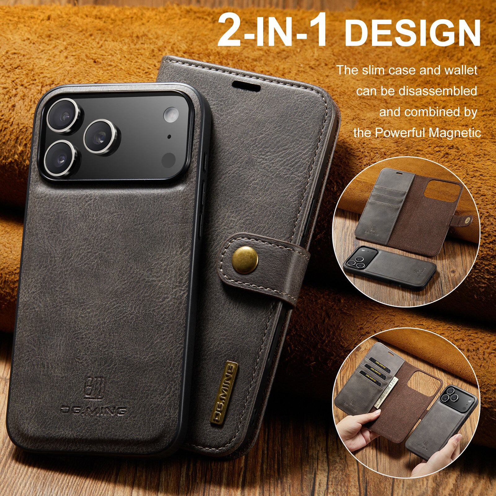 Magnet Wallet iPhone 17 Pro Brown