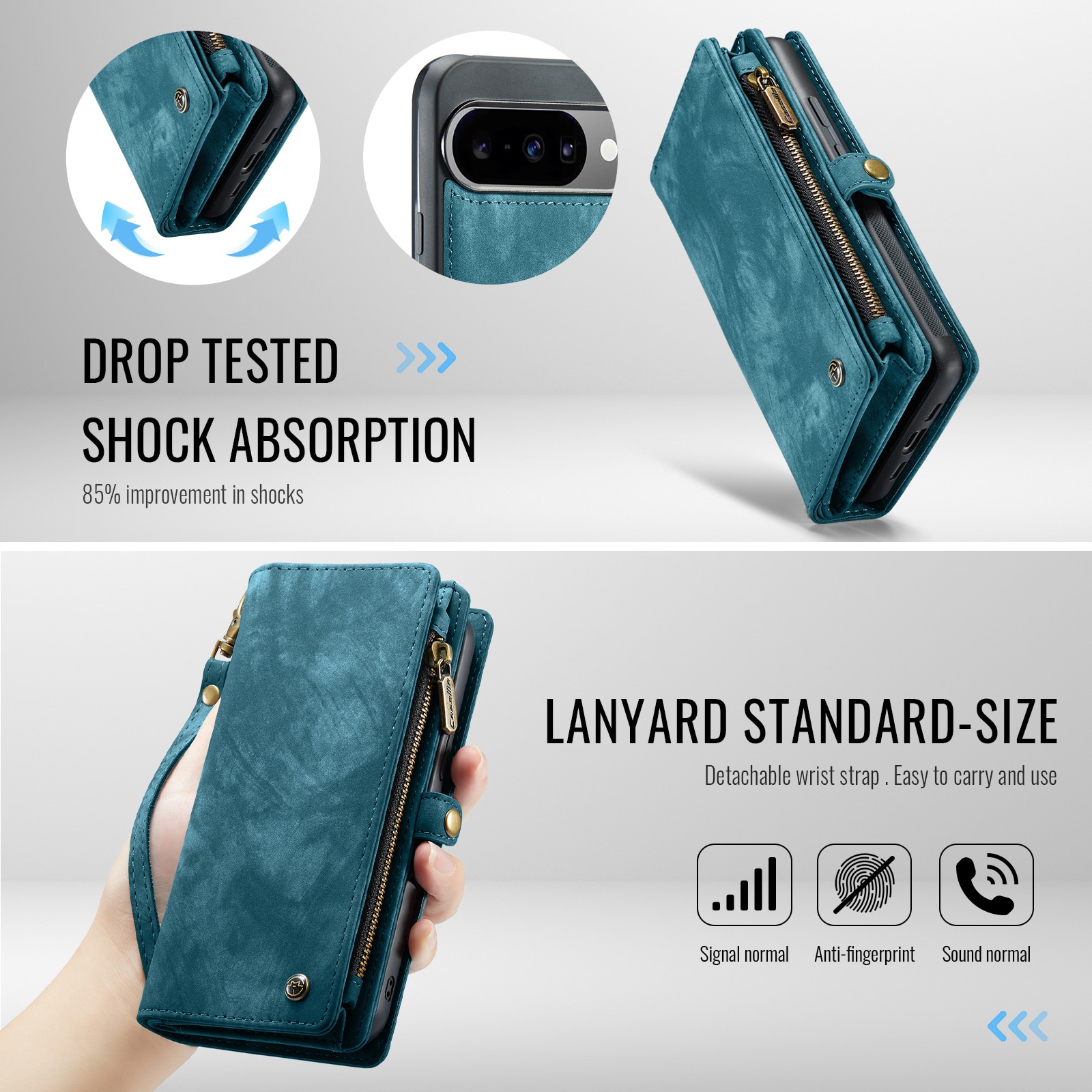 Multi-slot Lommeboksetui Google Pixel 10 Pro Blå
