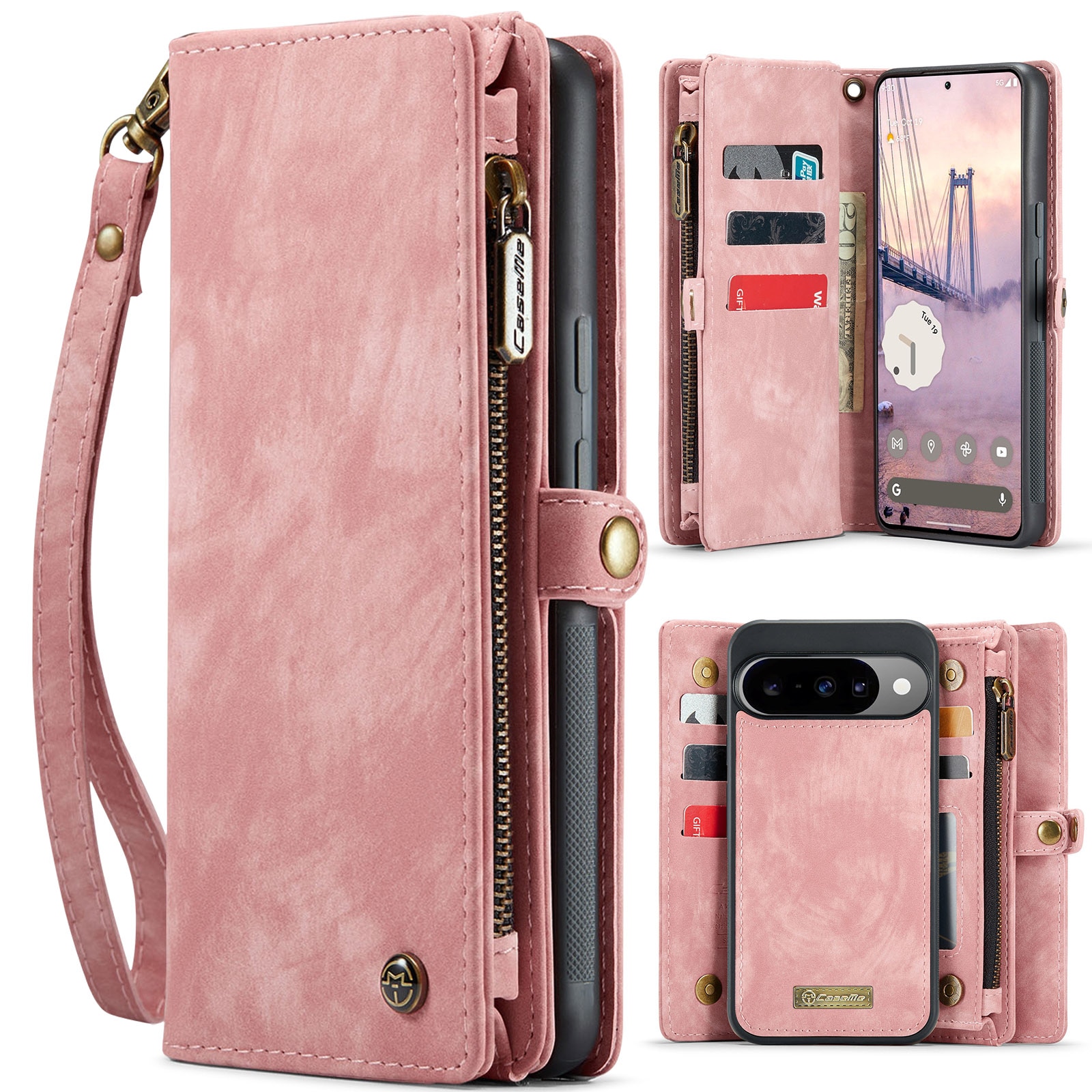 Multi-slot Lommeboksetui Google Pixel 10 Pro Rosa