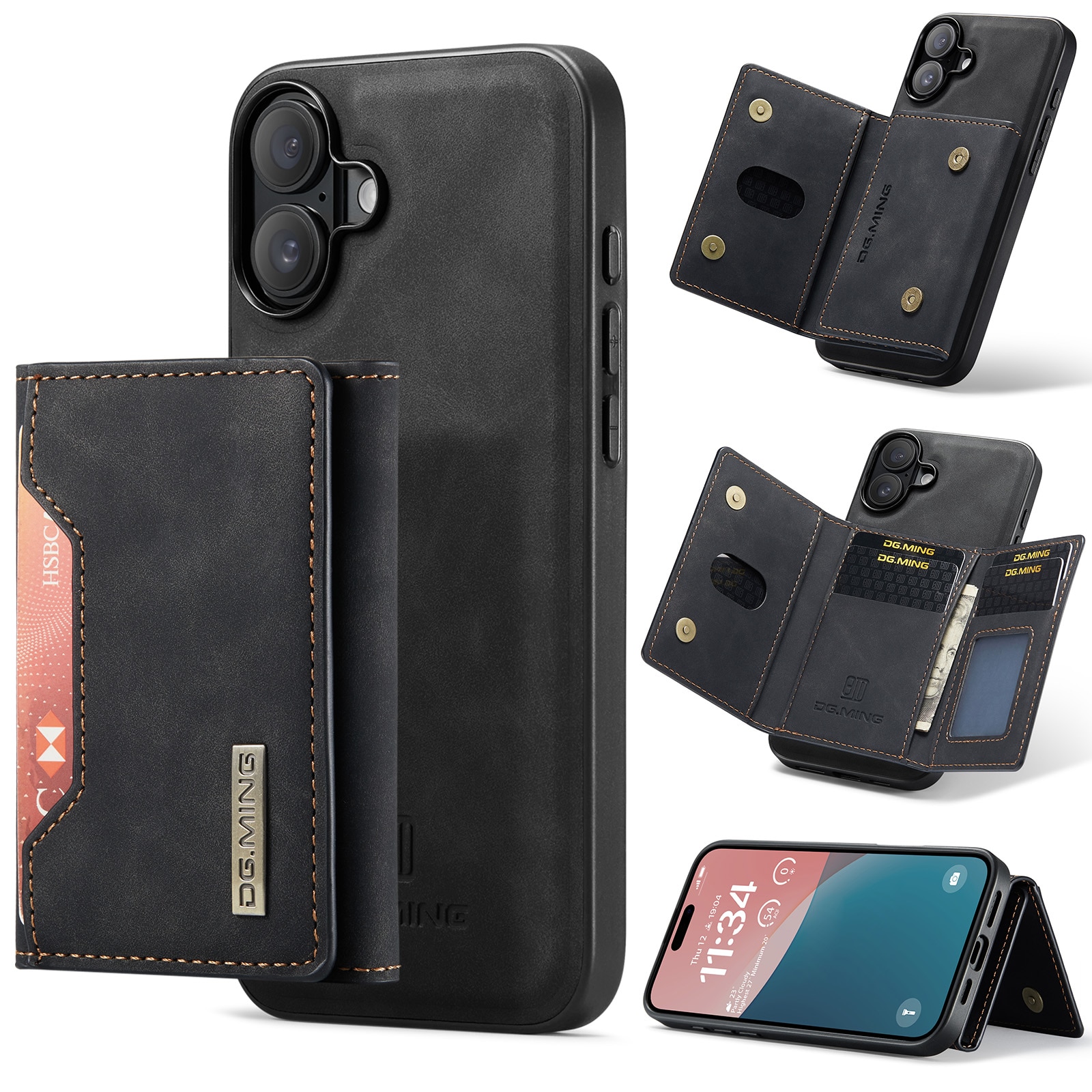 Magnetic Card Slot Case iPhone 17 Svart