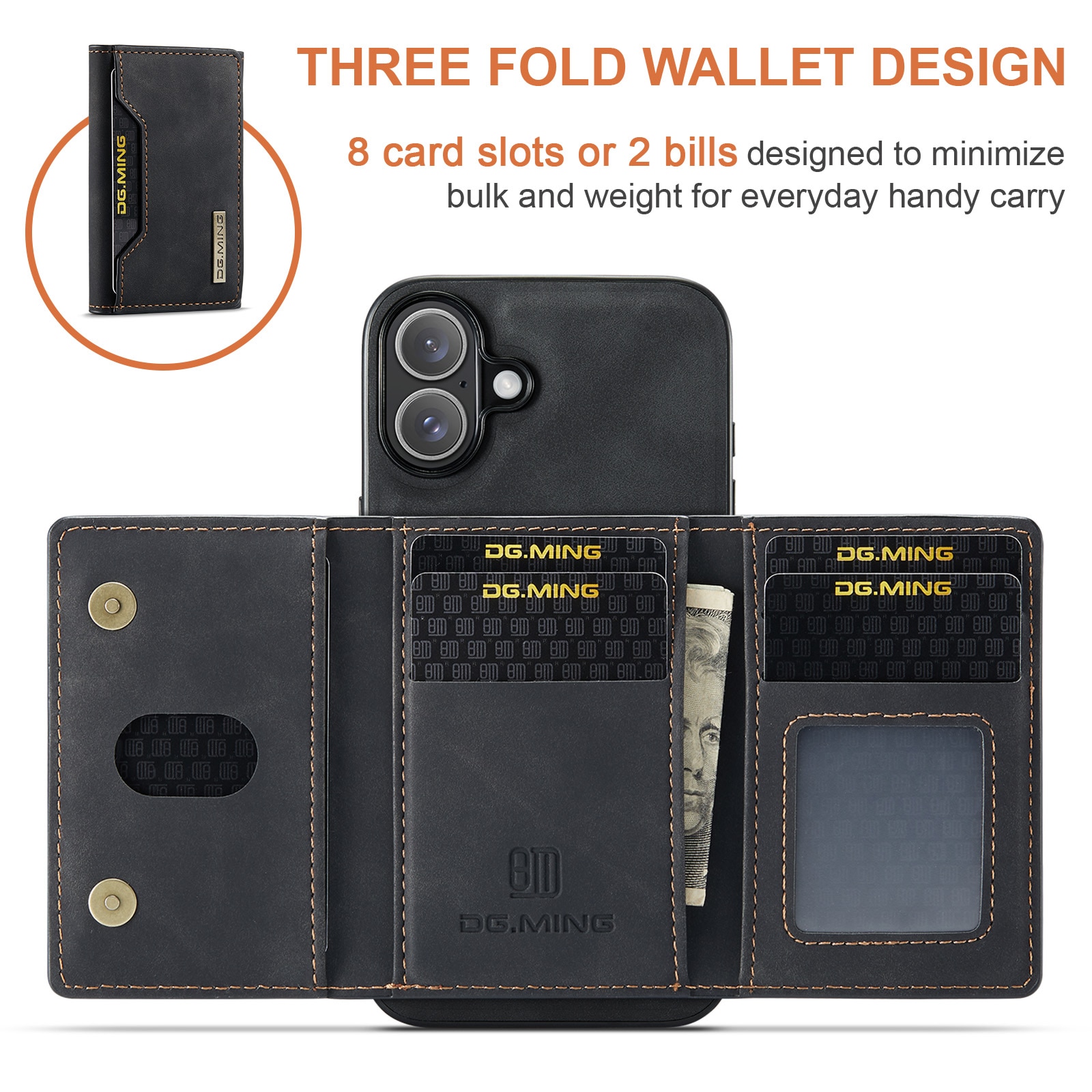 Magnetic Card Slot Case iPhone 17 Svart