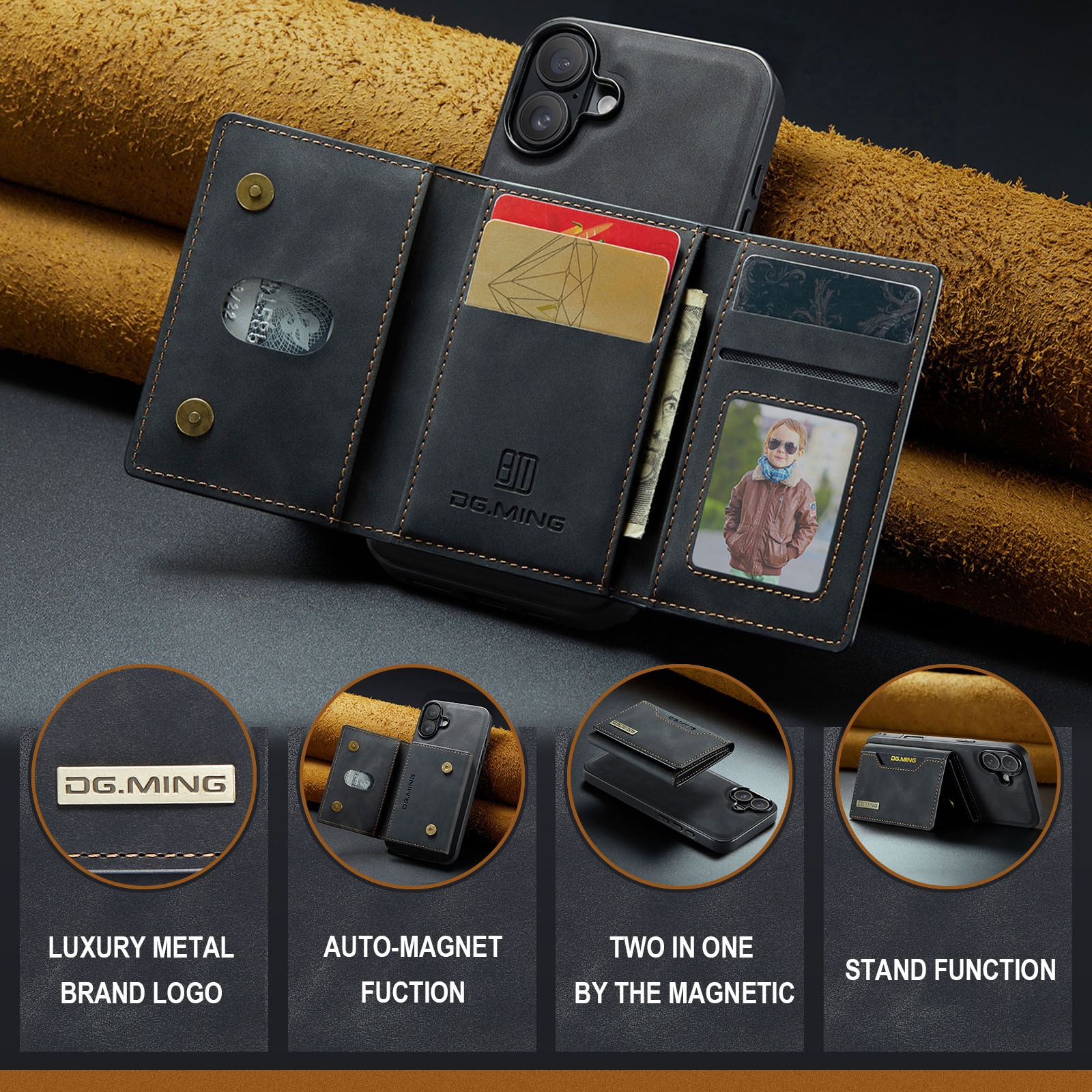 Magnetic Card Slot Case iPhone 17 Svart