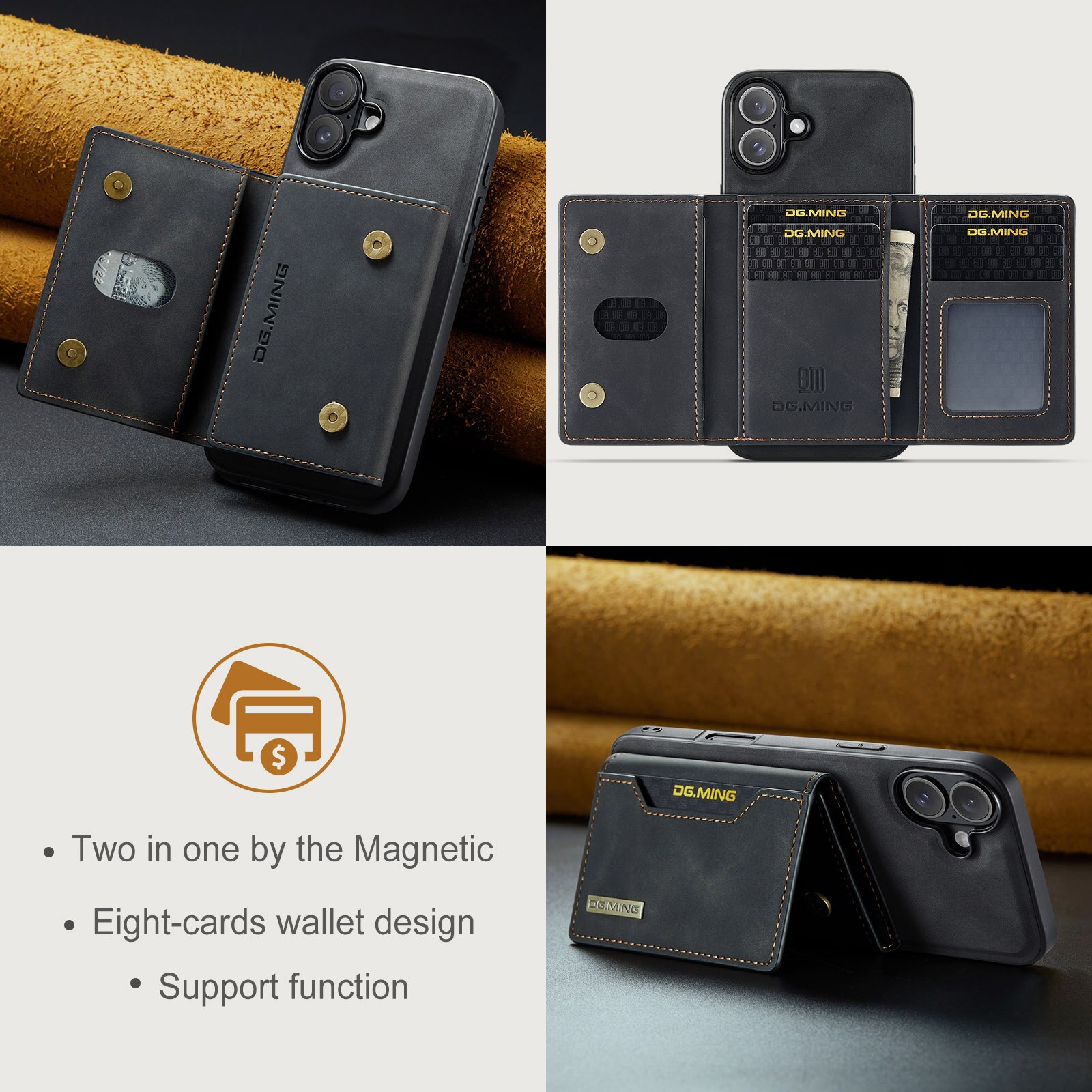 Magnetic Card Slot Case iPhone 17 Svart