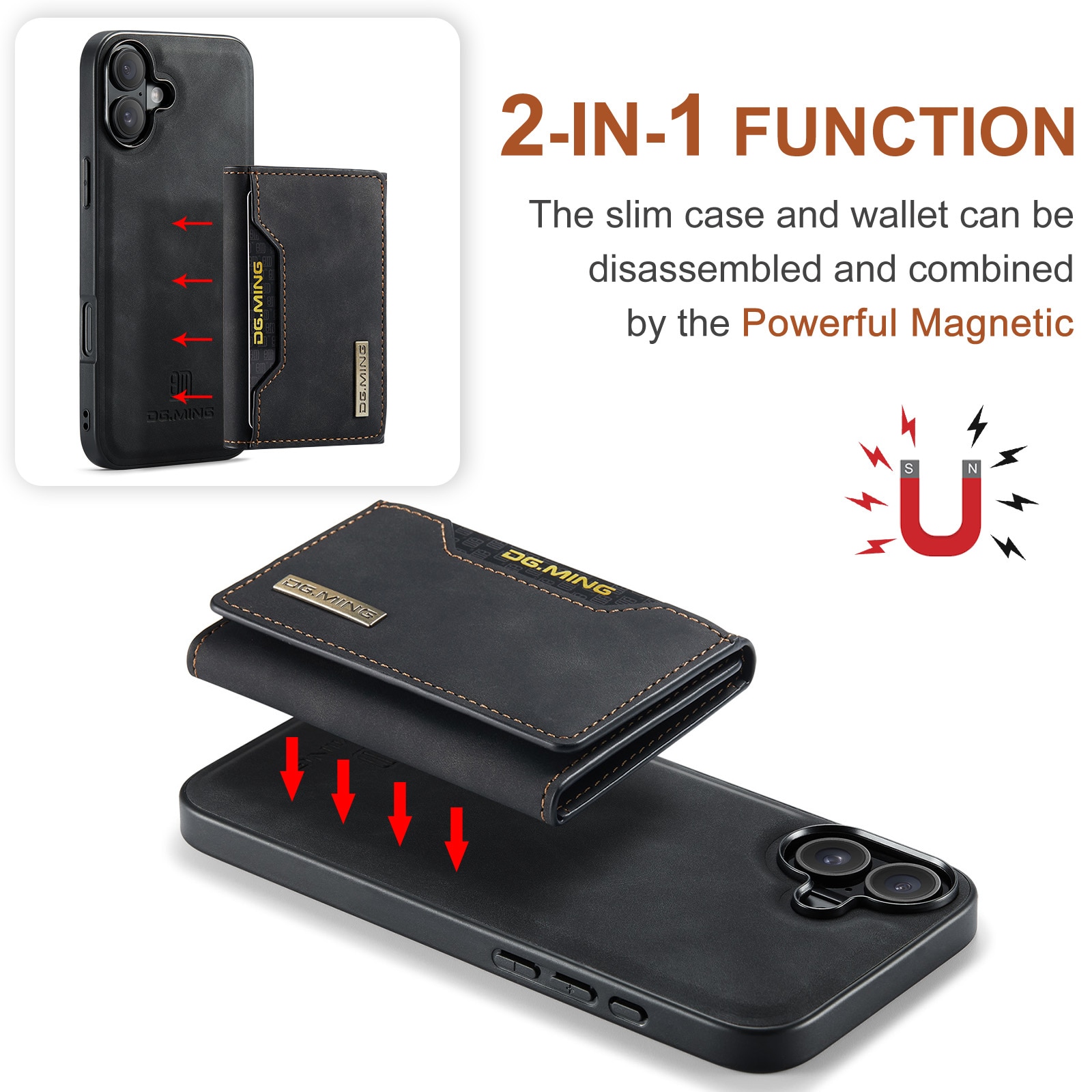 Magnetic Card Slot Case iPhone 17 Svart