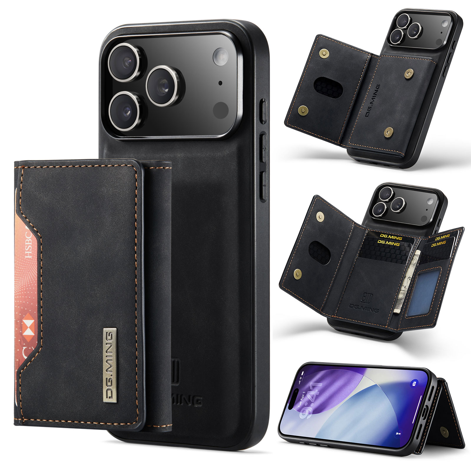 Magnetic Card Slot Case iPhone 17 Pro Max Svart