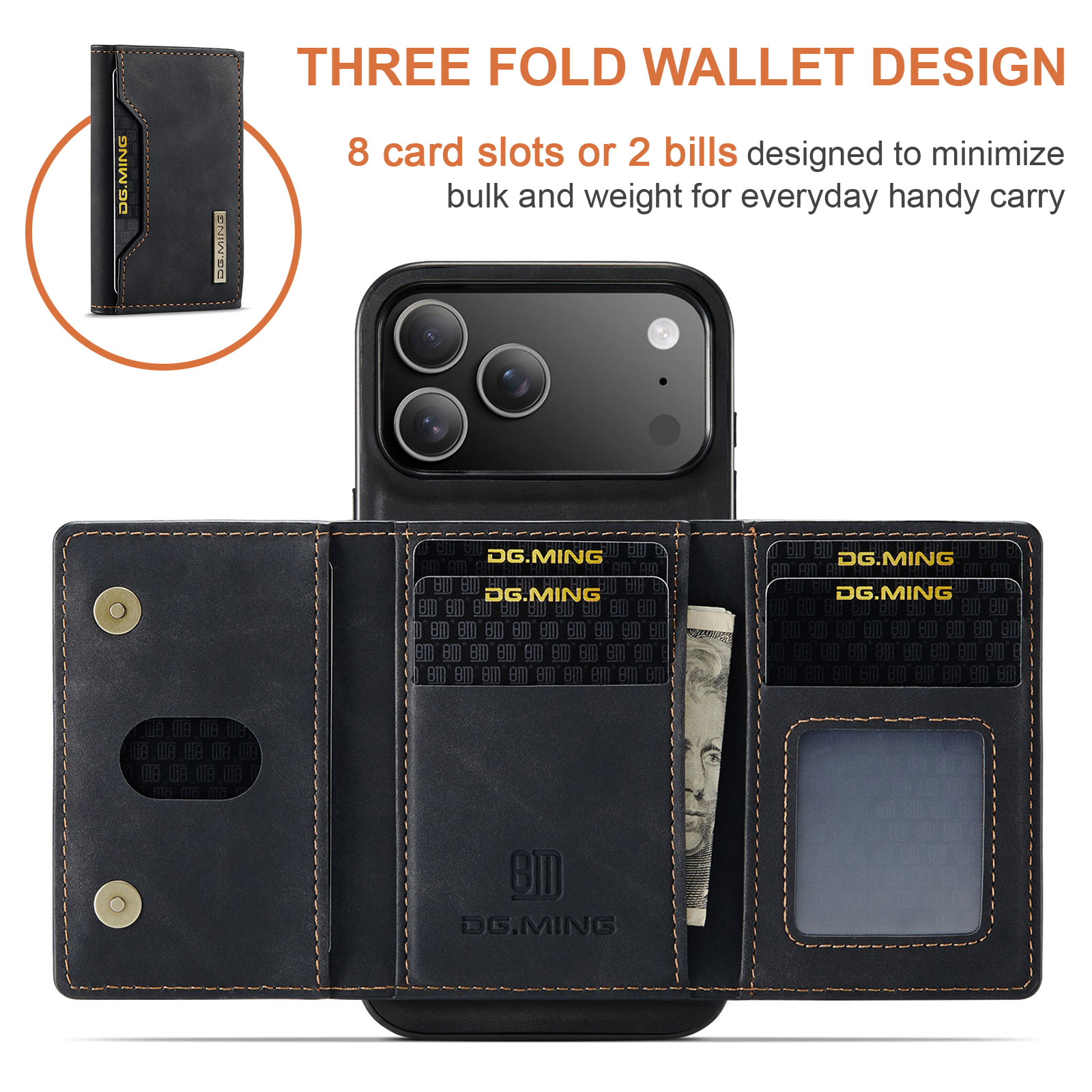 Magnetic Card Slot Case iPhone 17 Pro Max Svart