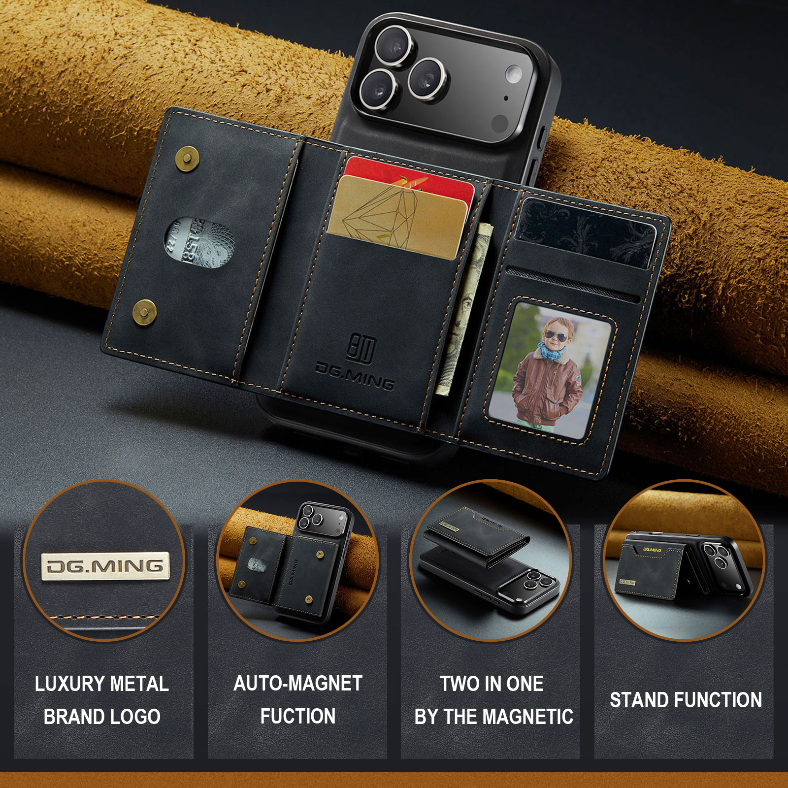 Magnetic Card Slot Case iPhone 17 Pro Max Svart
