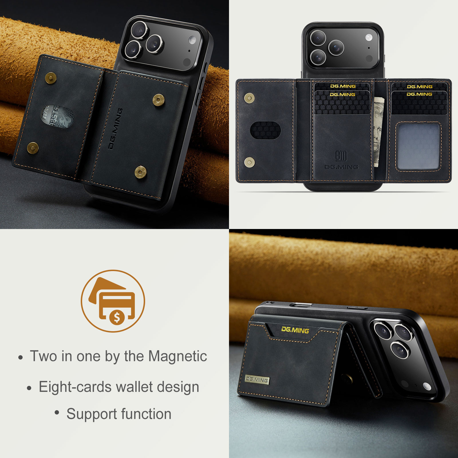 Magnetic Card Slot Case iPhone 17 Pro Max Svart