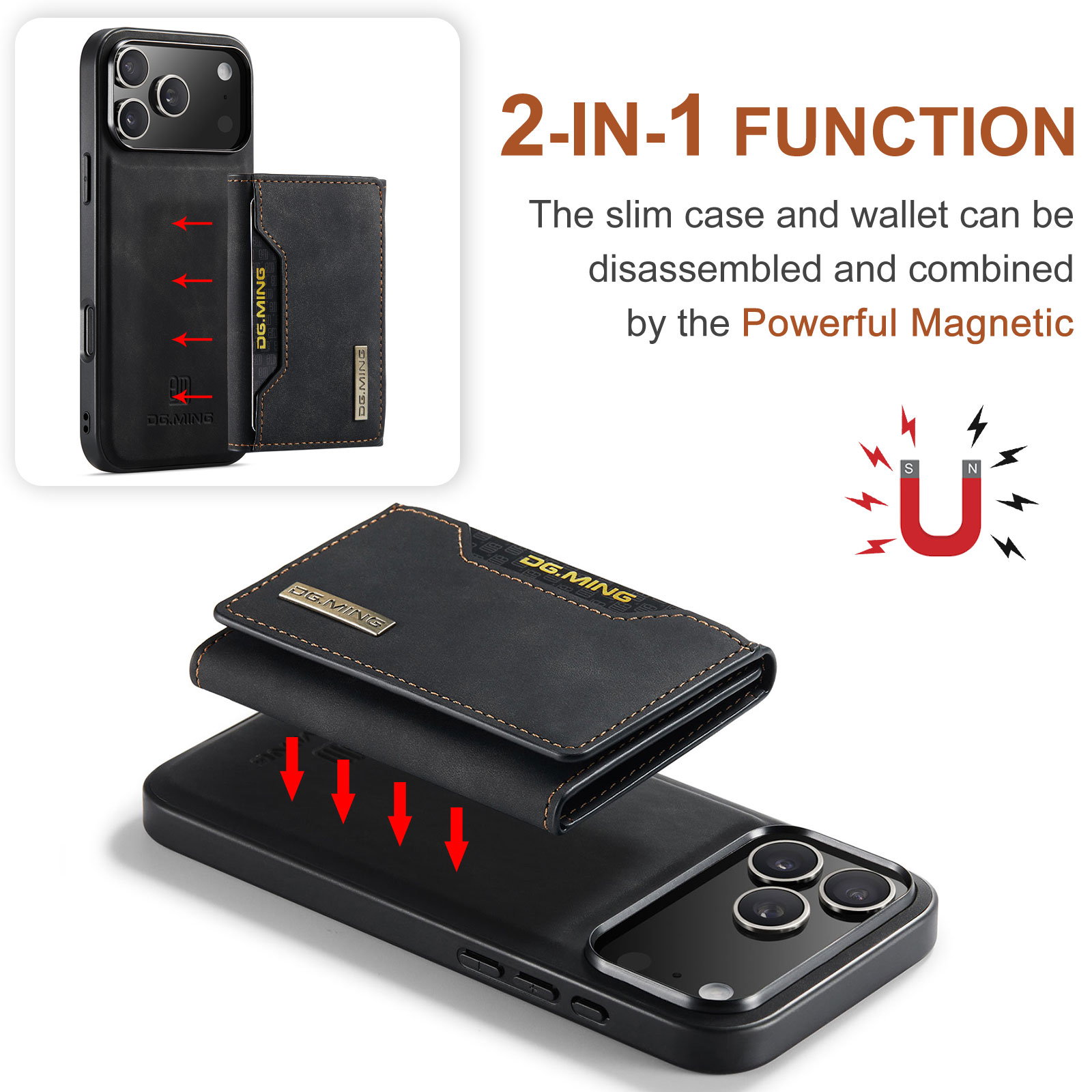 Magnetic Card Slot Case iPhone 17 Pro Max Svart