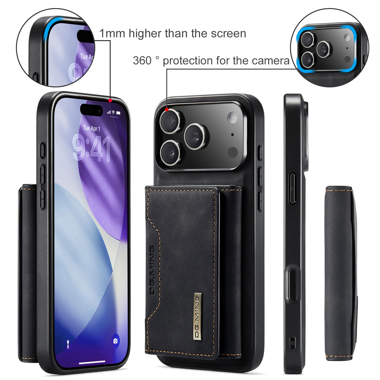 Magnetic Card Slot Case iPhone 17 Pro Max Svart