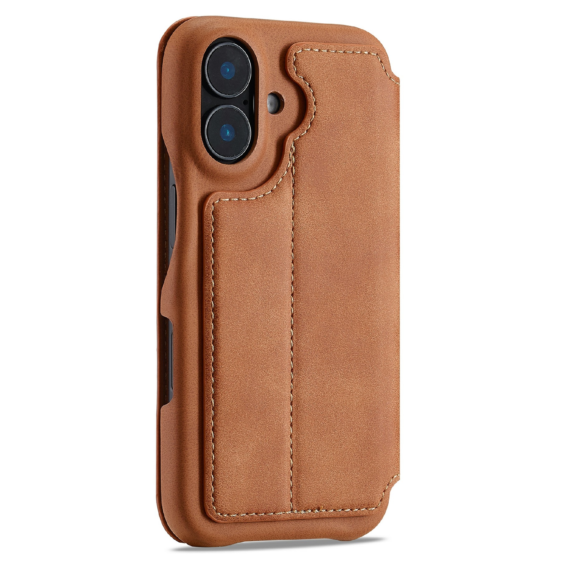 Slim Lommebokdeksel iPhone 17 Cognac