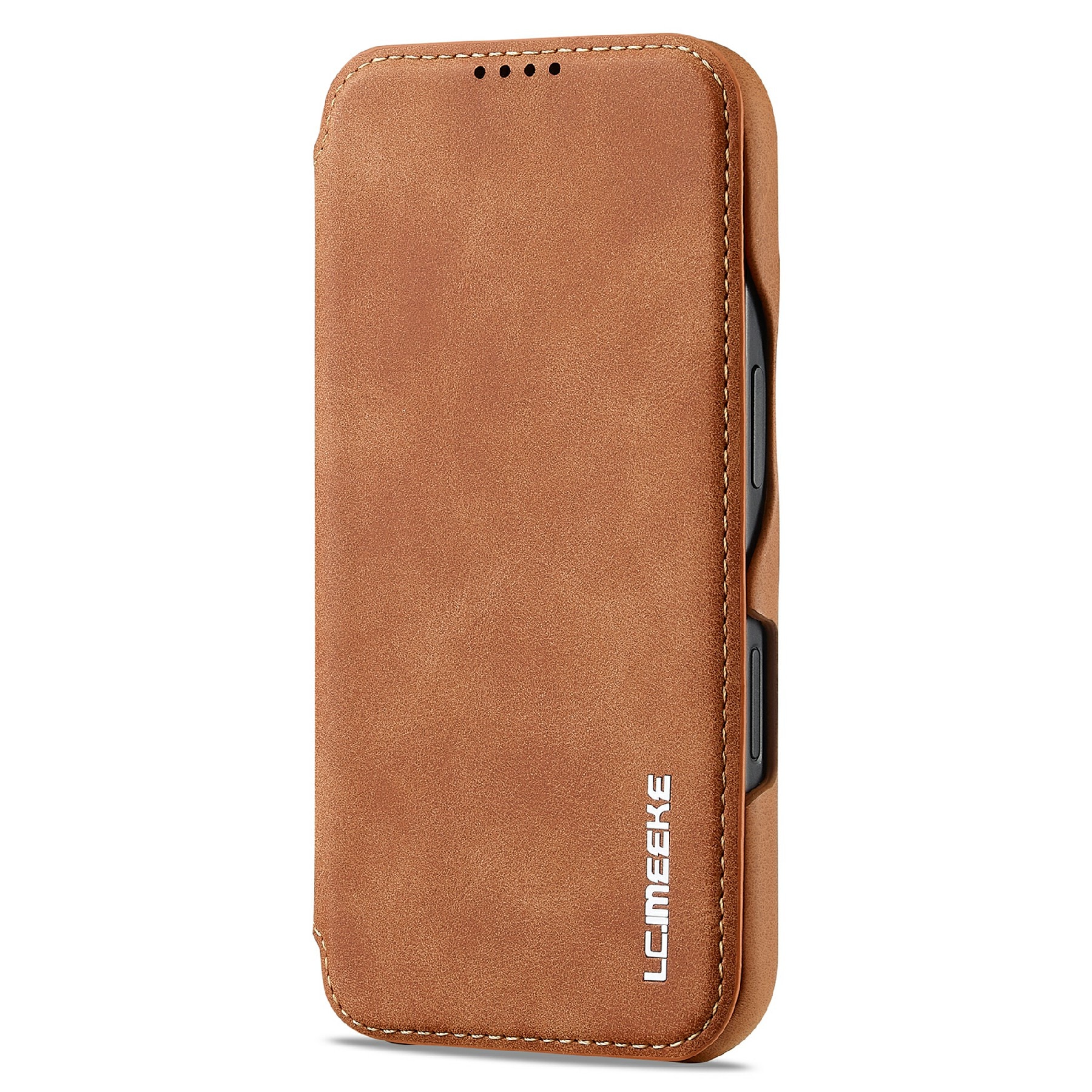 Slim Lommebokdeksel iPhone 17 Cognac
