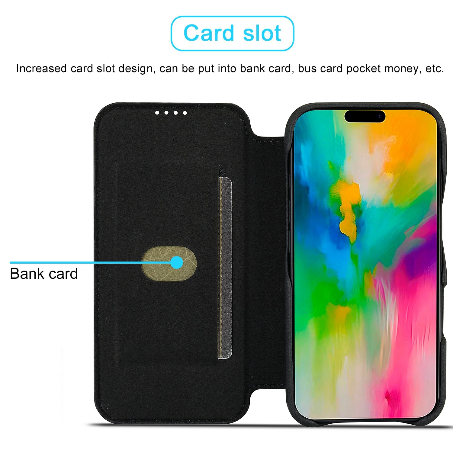 Slim Lommebokdeksel iPhone 17 svart