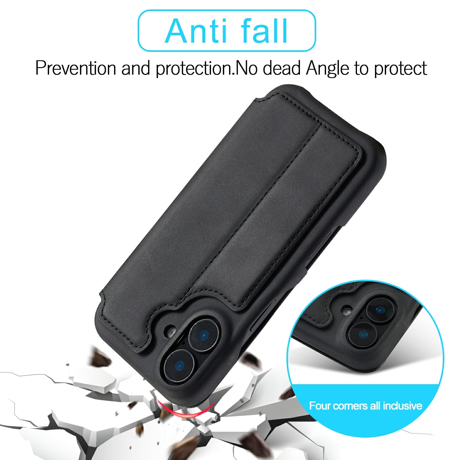 Slim Lommebokdeksel iPhone 17 svart