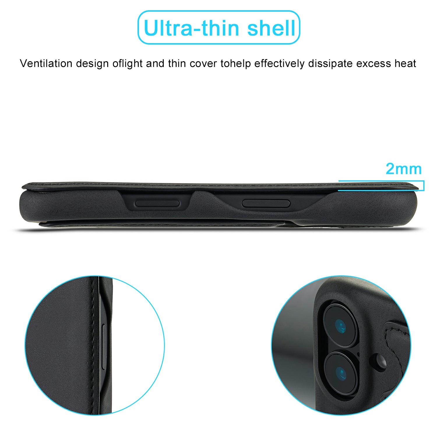Slim Lommebokdeksel iPhone 17 svart