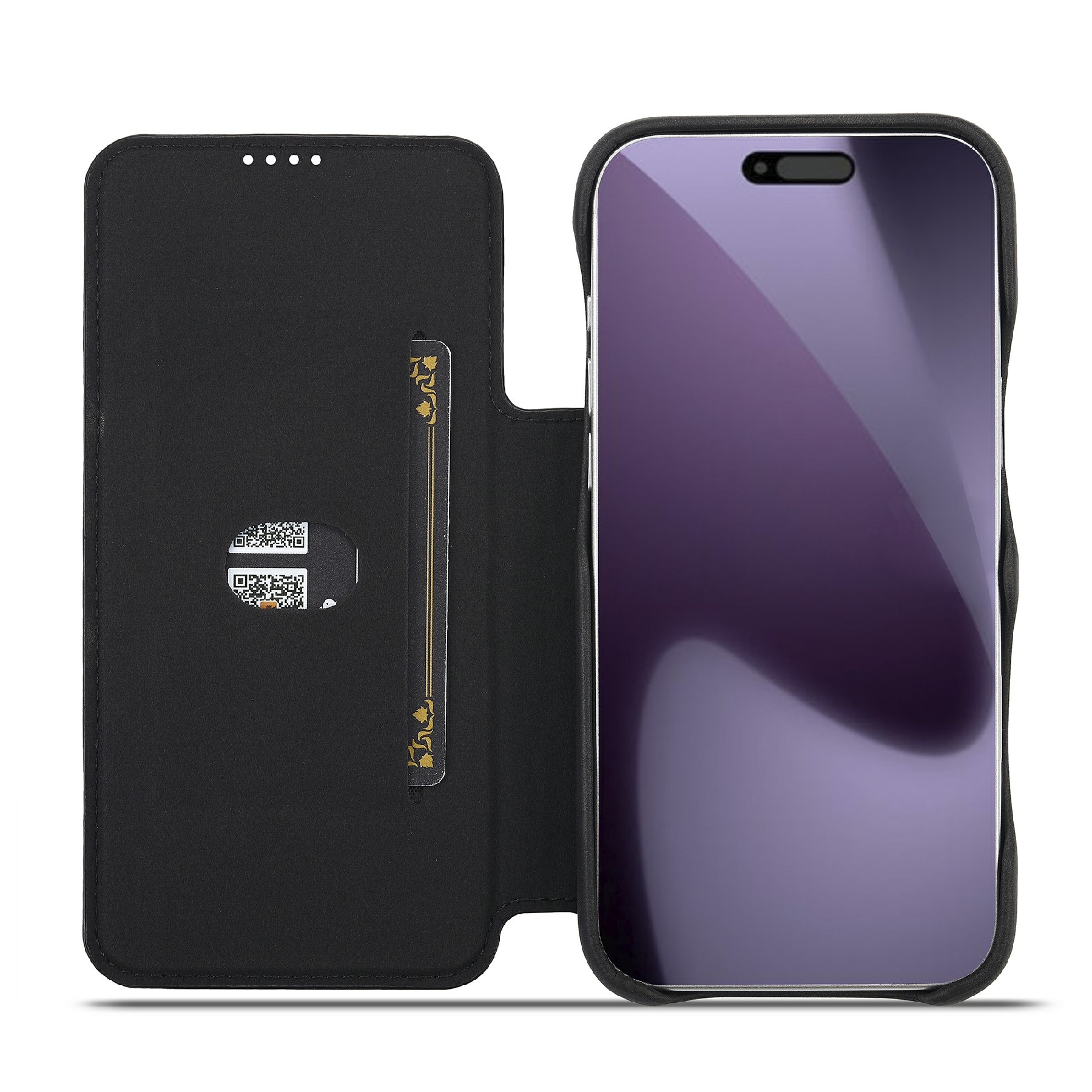Slim Lommebokdeksel iPhone 17 Pro Max Svart