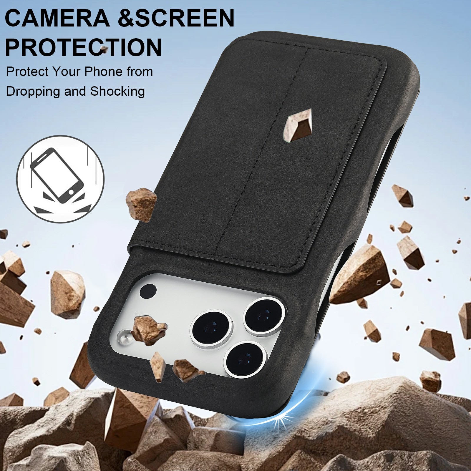 Slim Lommebokdeksel iPhone 17 Pro Max Svart