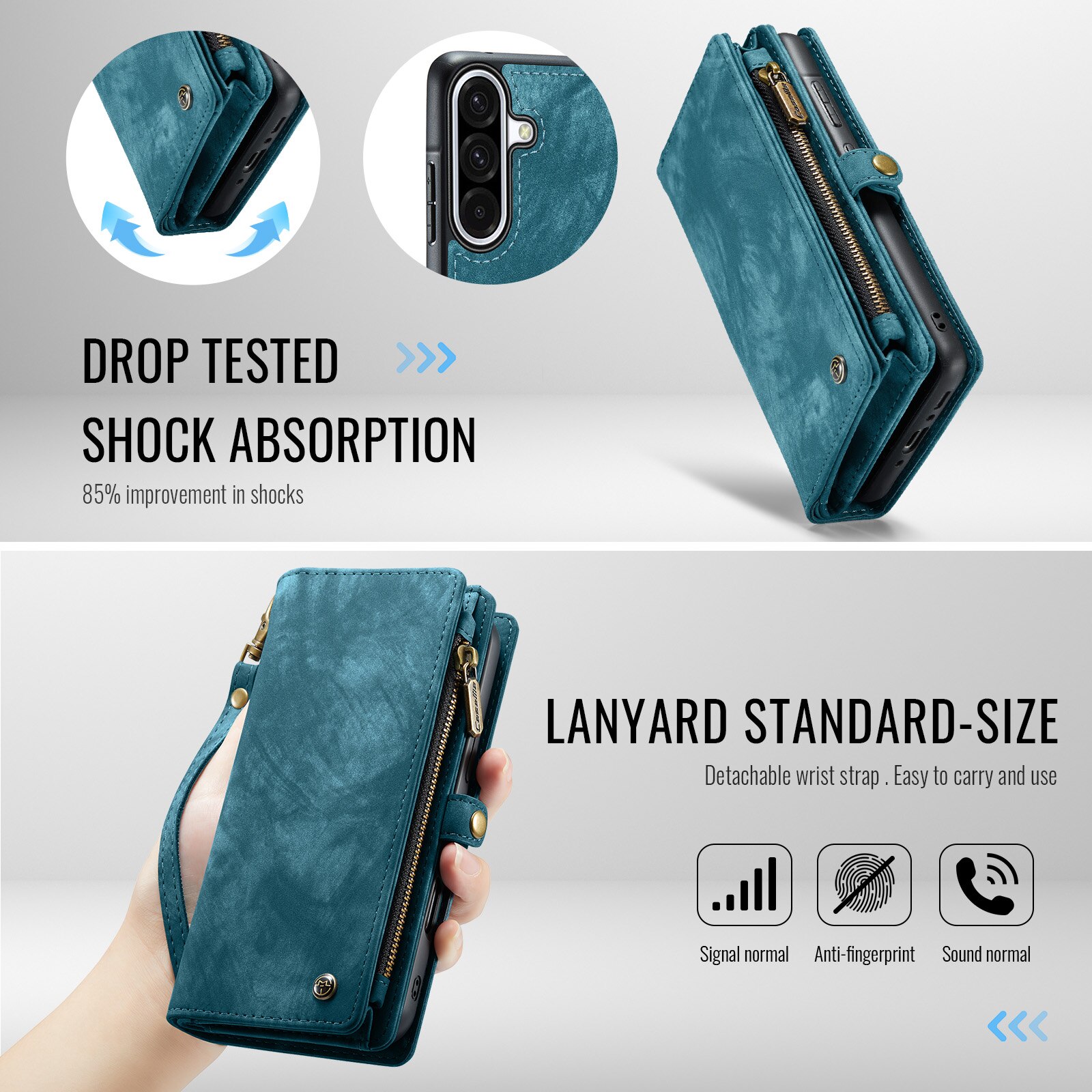 Multi-slot Lommeboksetui Samsung Galaxy A17 Blå