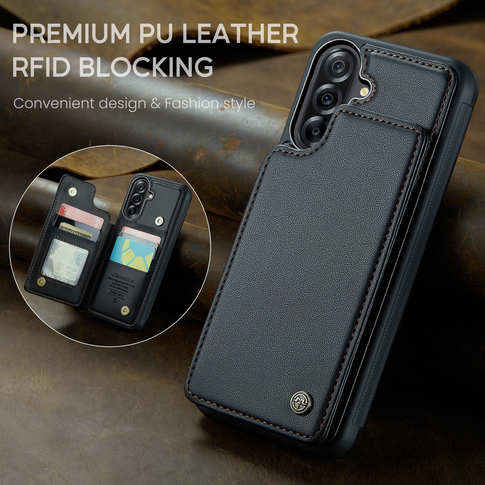 RFID blocking Lommebokdeksel Samsung Galaxy A17 svart