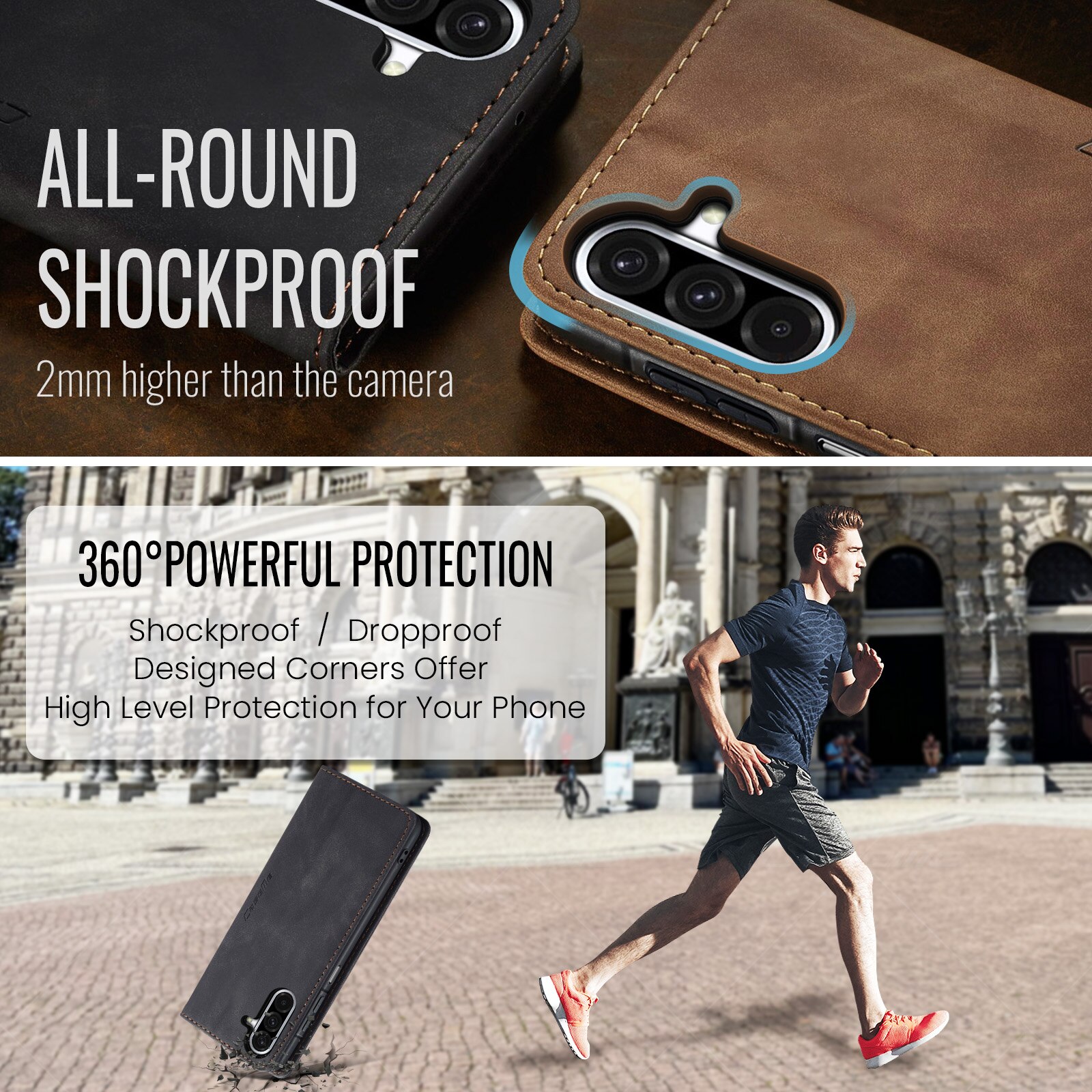 Slim Lommebokveske Samsung Galaxy A17 Svart