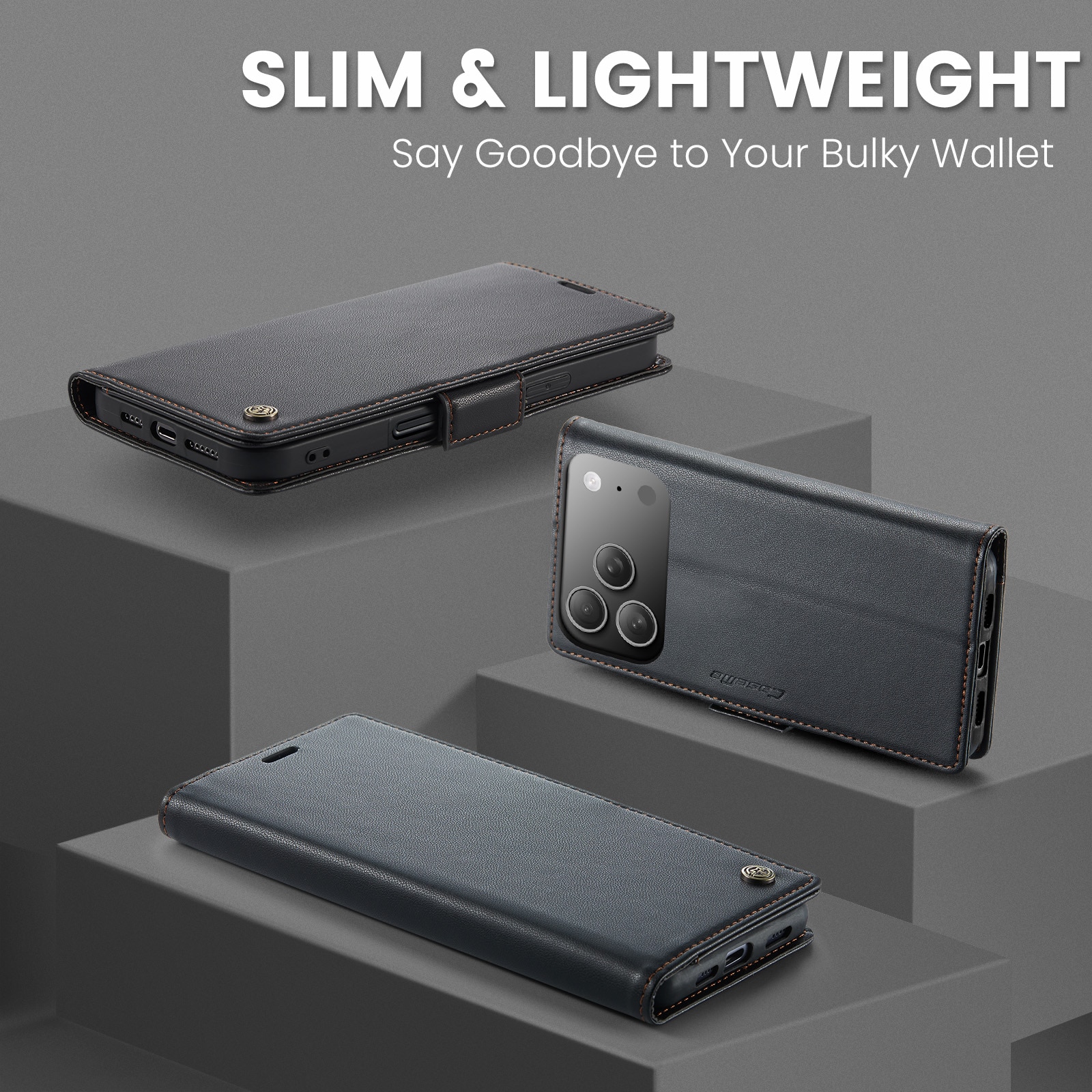 RFID blocking Slim Lommebokveske iPhone 17 Pro Svart