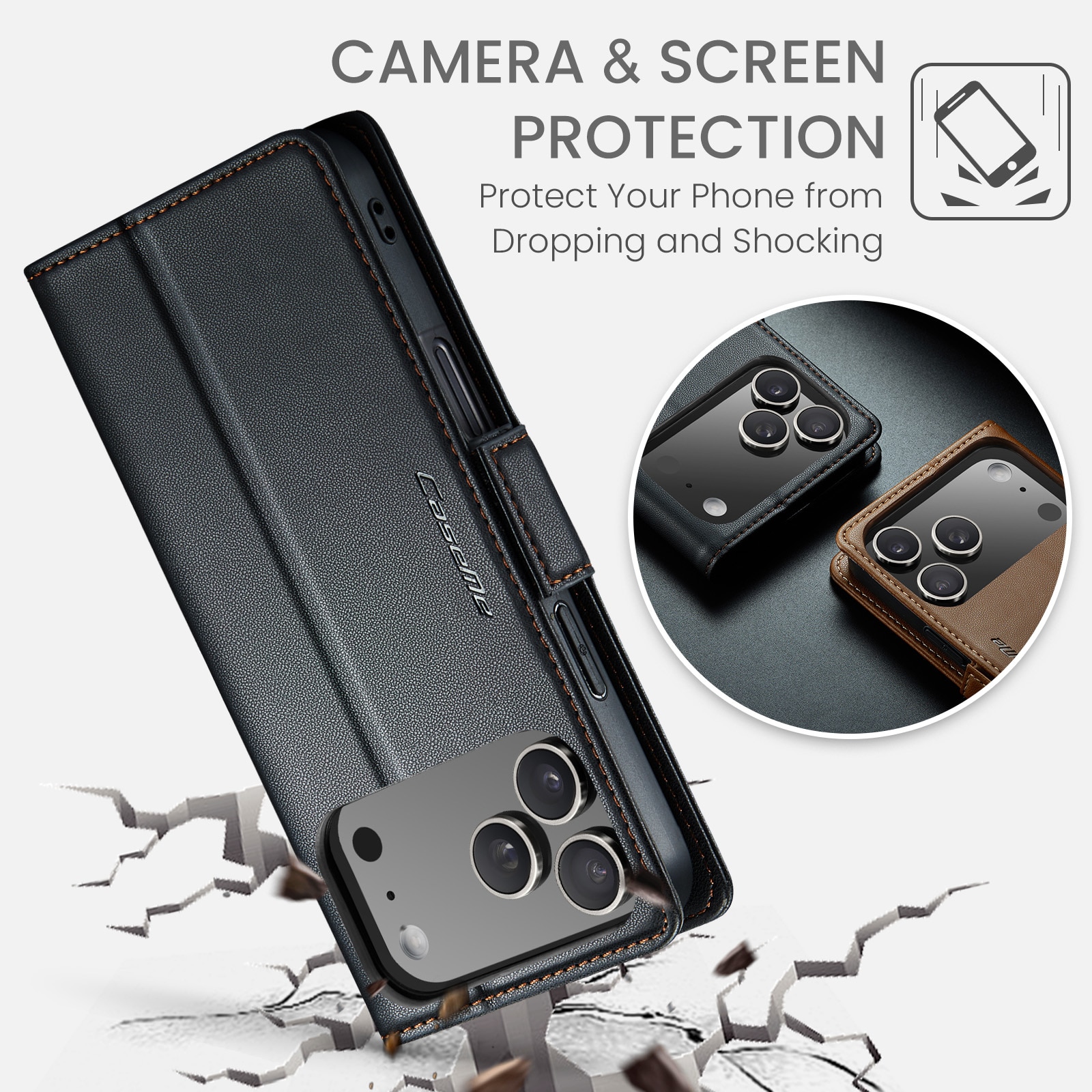 RFID blocking Slim Lommebokveske iPhone 17 Pro Svart