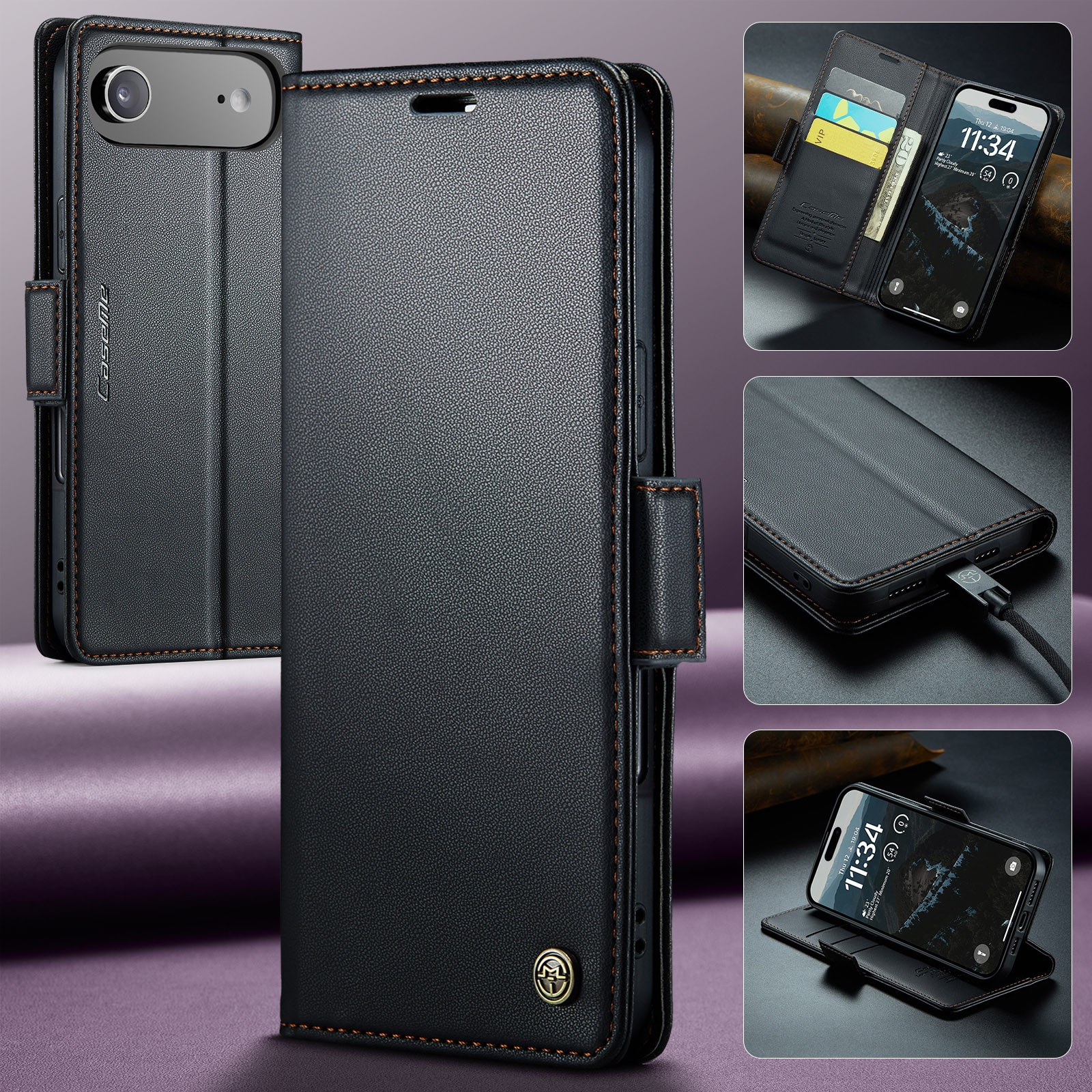 RFID blocking Slim Lommebokveske iPhone 17 Air Svart