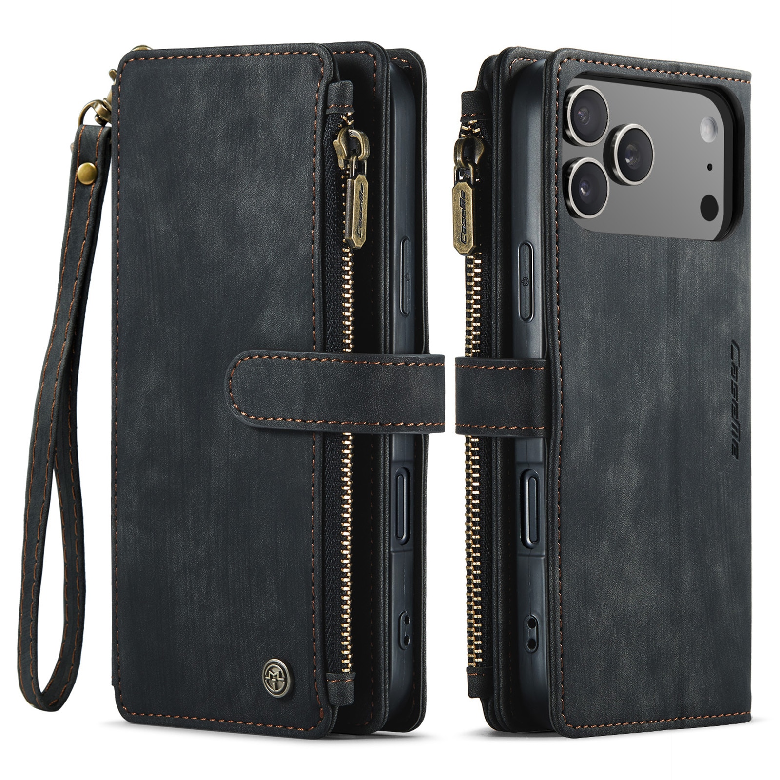Zipper Wallet iPhone 17 Pro Max Svart