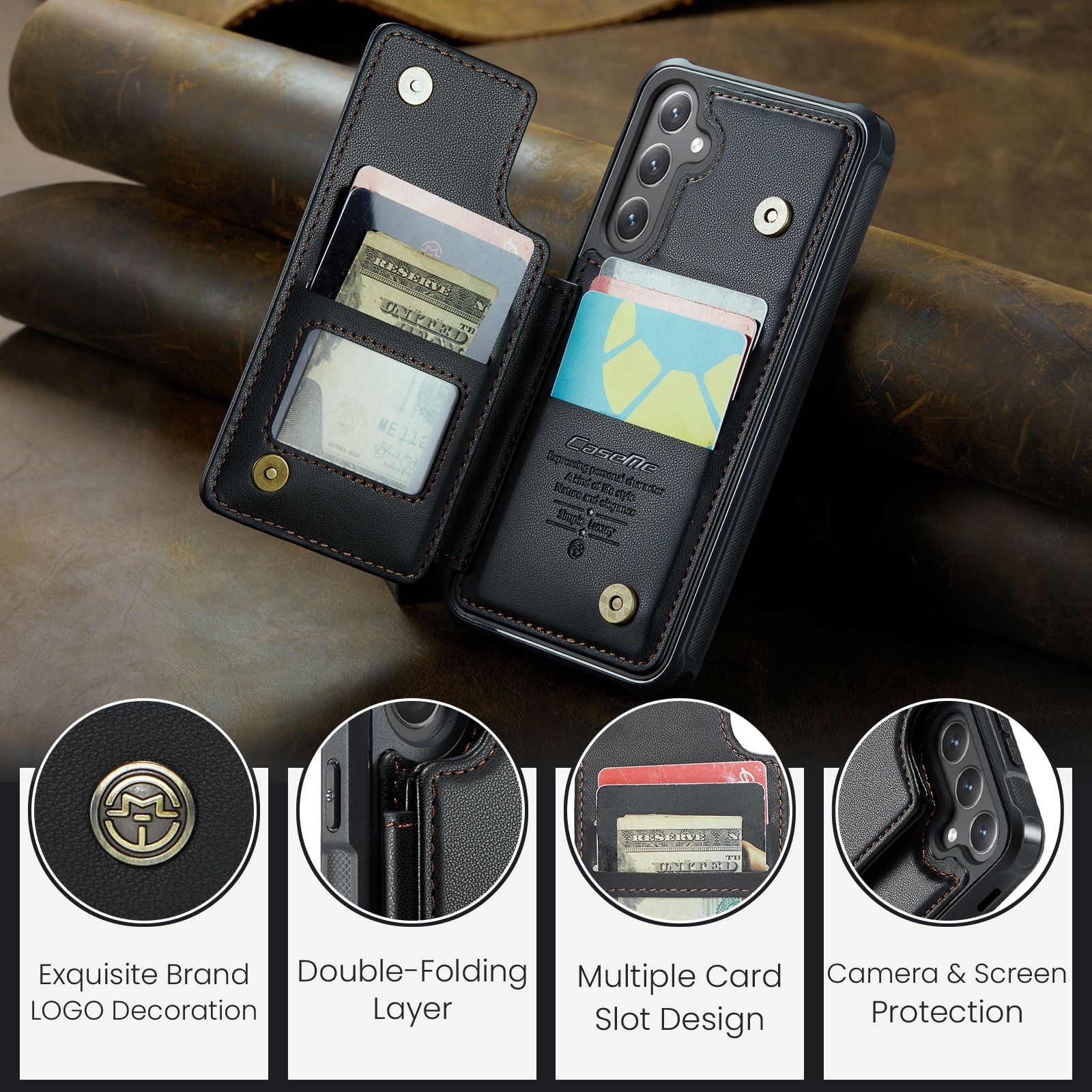 RFID blocking Lommebokdeksel Samsung Galaxy S25 FE svart