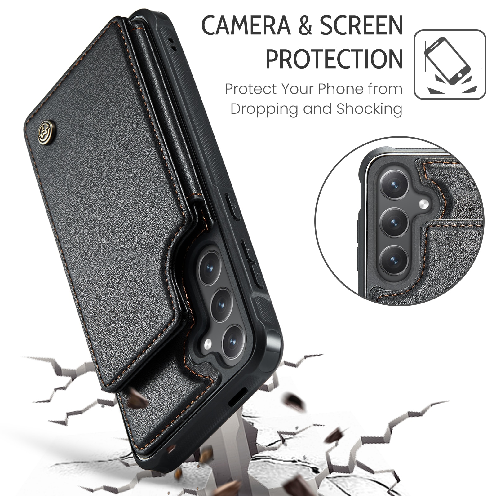 RFID blocking Lommebokdeksel Samsung Galaxy S25 FE svart