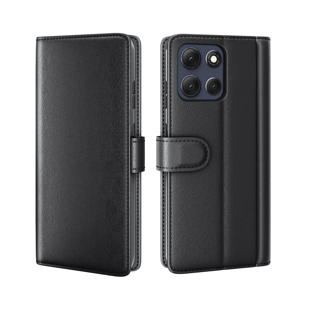 Ekte Lærveske Motorola Moto G86 Svart