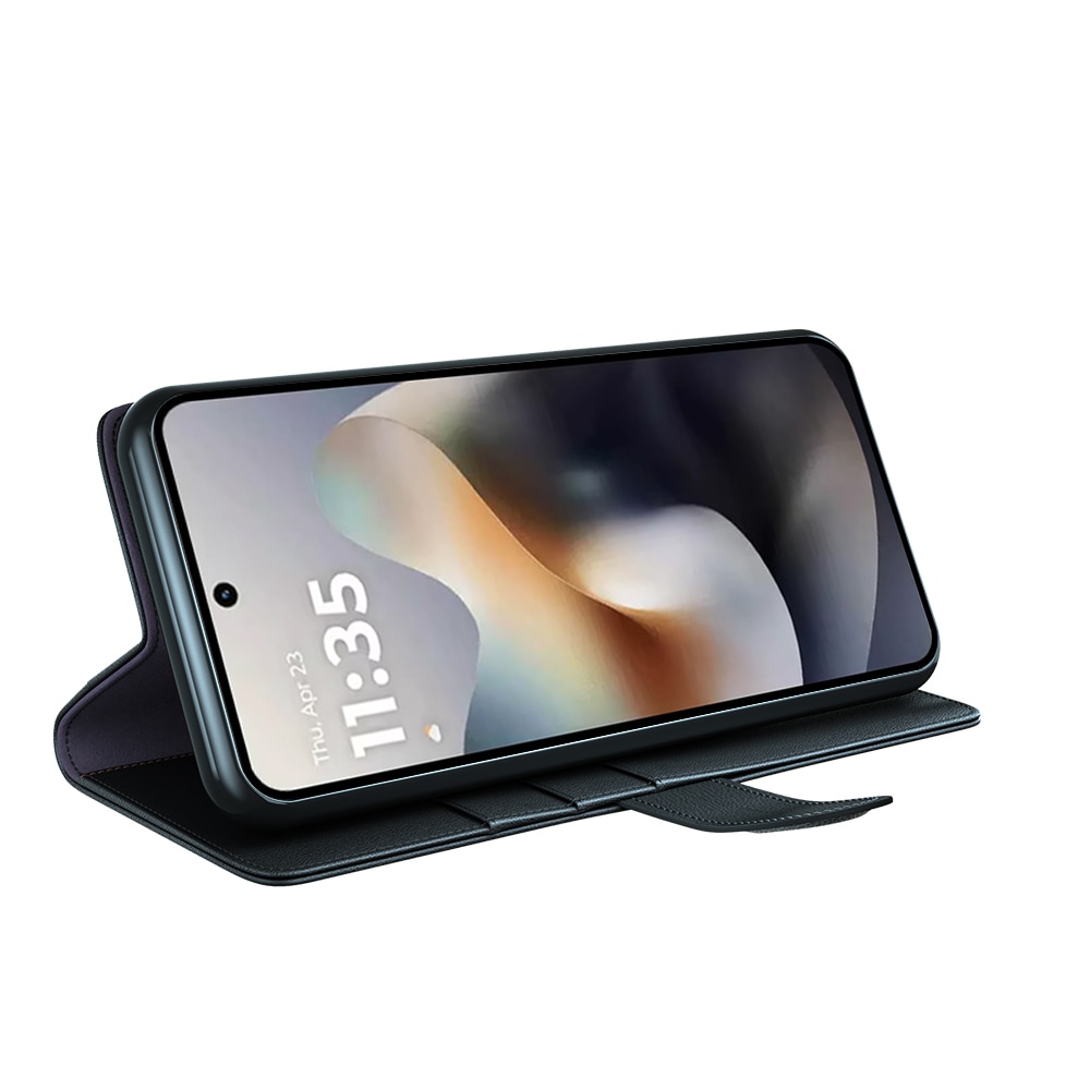 Ekte Lærveske Motorola Moto G56 Svart