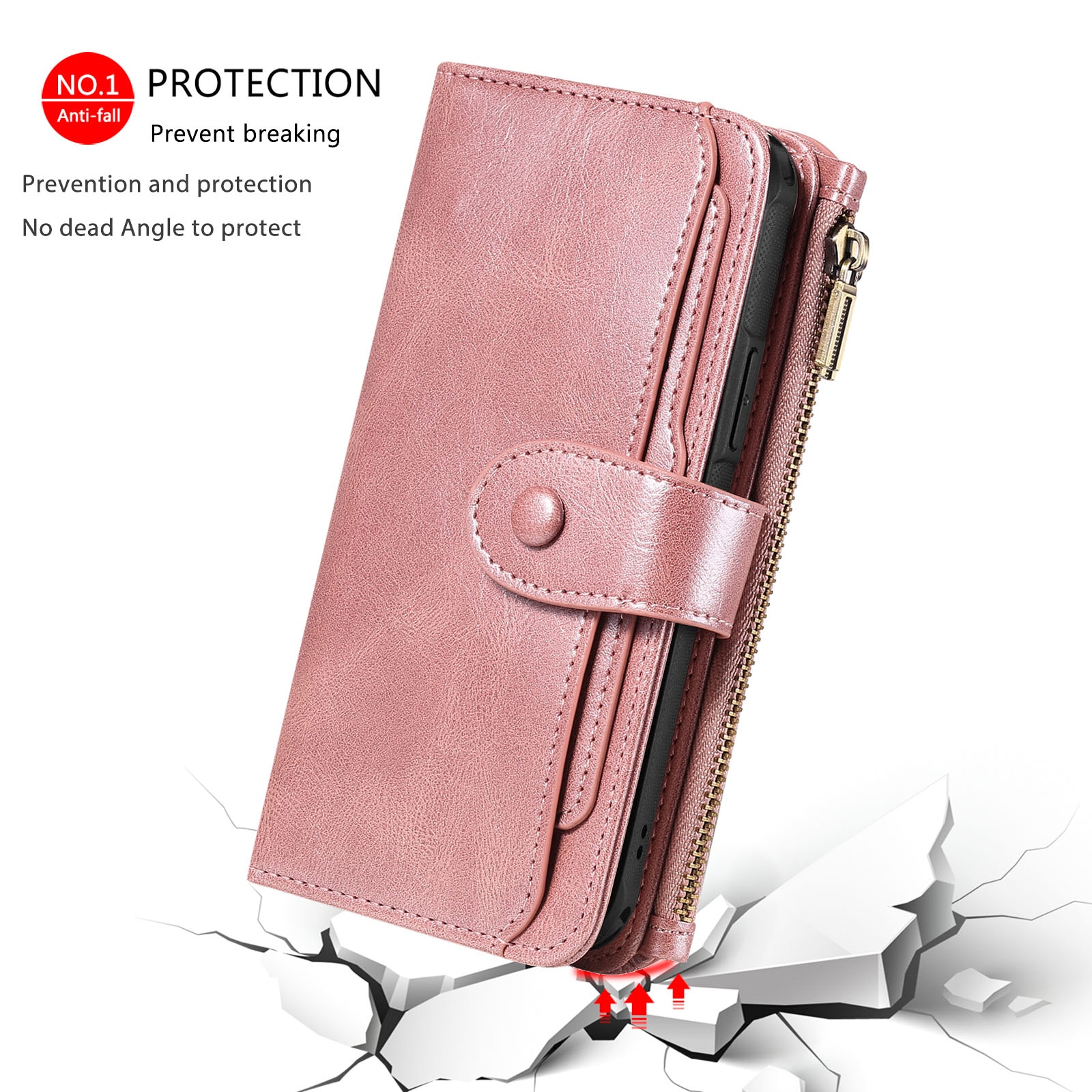 Magnet Leather Multi-Wallet iPhone 17 Rosa